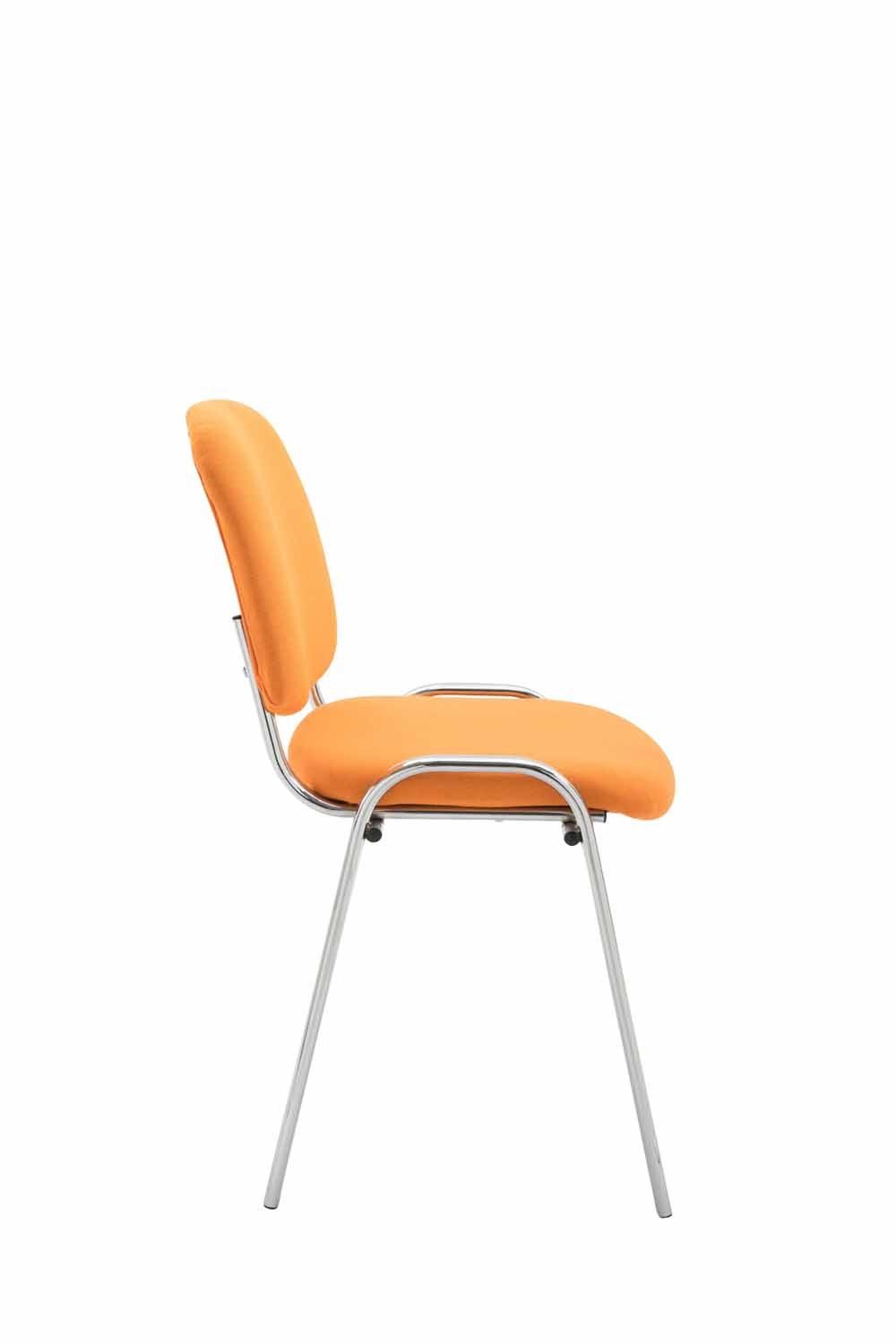 (Besprechungsstuhl Messestuhl), orange chrom Keen mit - Stoff hochwertiger TPFLiving Warteraumstuhl Sitzfläche: Konferenzstuhl - Gestell: Besucherstuhl - Polsterung Metall -