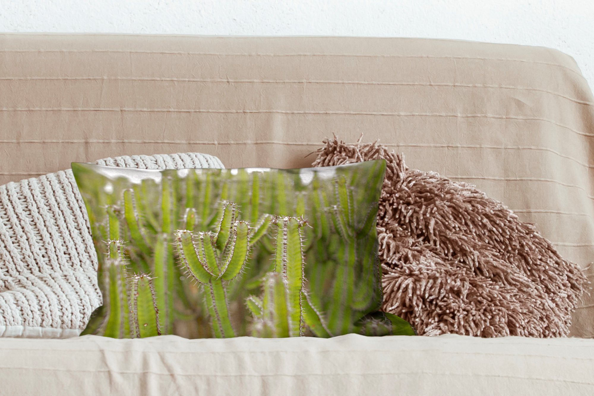 mit Kaktuspflanzen, MuchoWow von Füllung, Wohzimmer Zierkissen, Gruppe Dekoration, Dekokissen Dekokissen Schlafzimmer