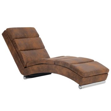 vidaXL Chaiselongue Chaiselongue Braun Wildleder-Optik, 1 Teile