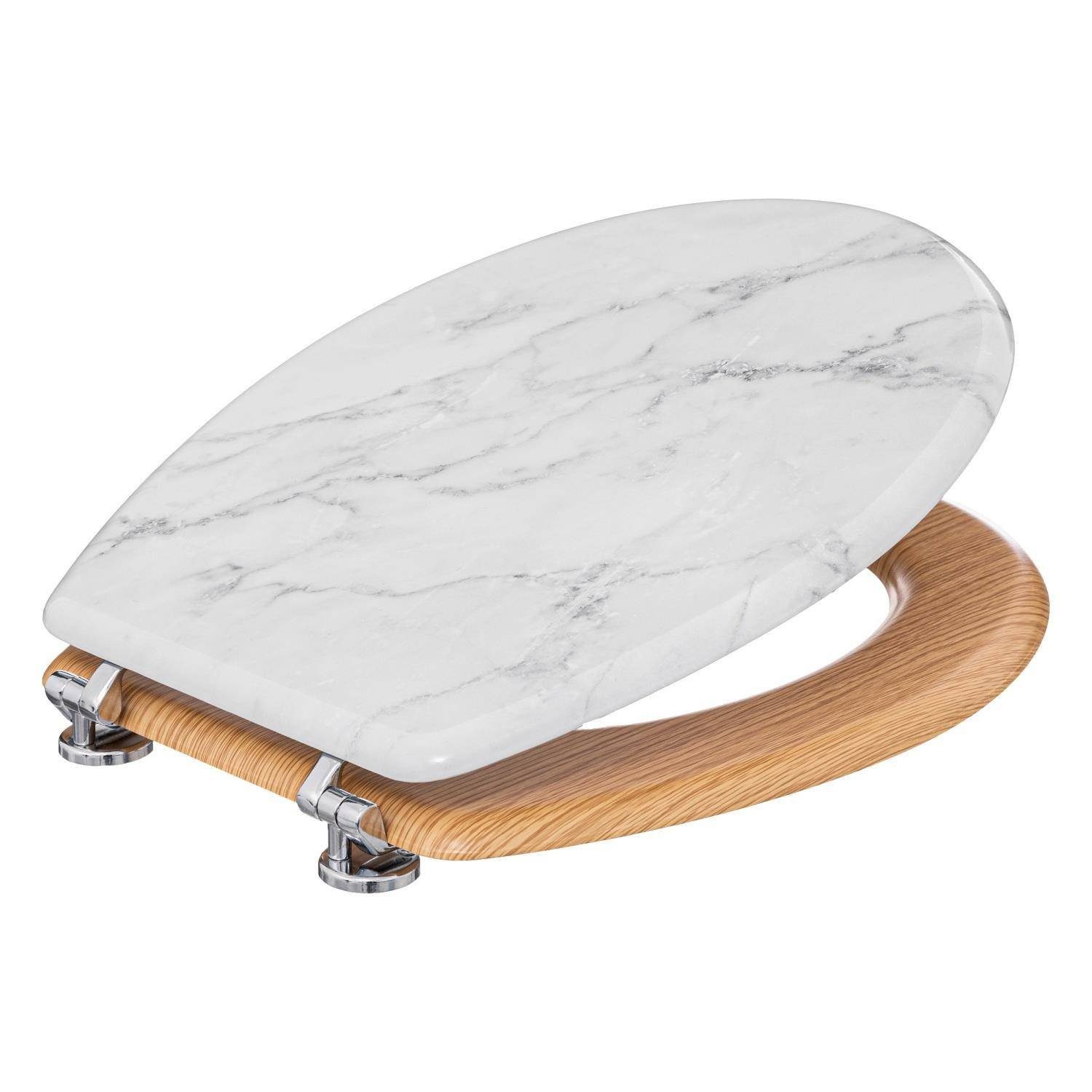 5five Simply Smart WC-Sitz WC-Sitz LEA, Marmor-Optik, Standard-Abstand