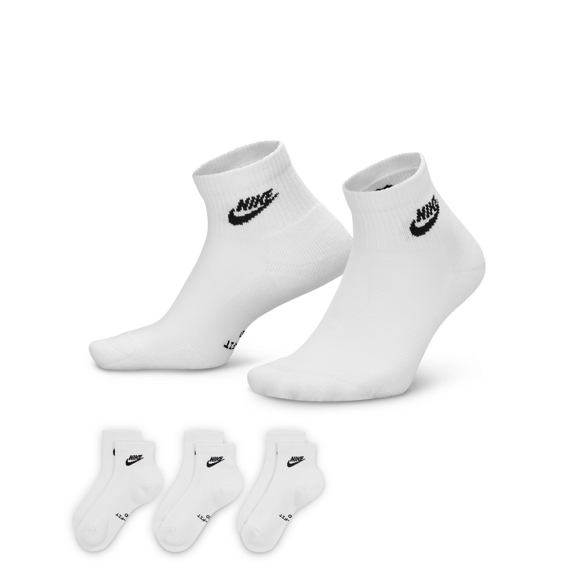 Nike Sportsocken U NK ED ELVD ANK 3P FUTRA -144 für Erwachsene, Everyday Essential Socken, leichte, vielseitige Socken