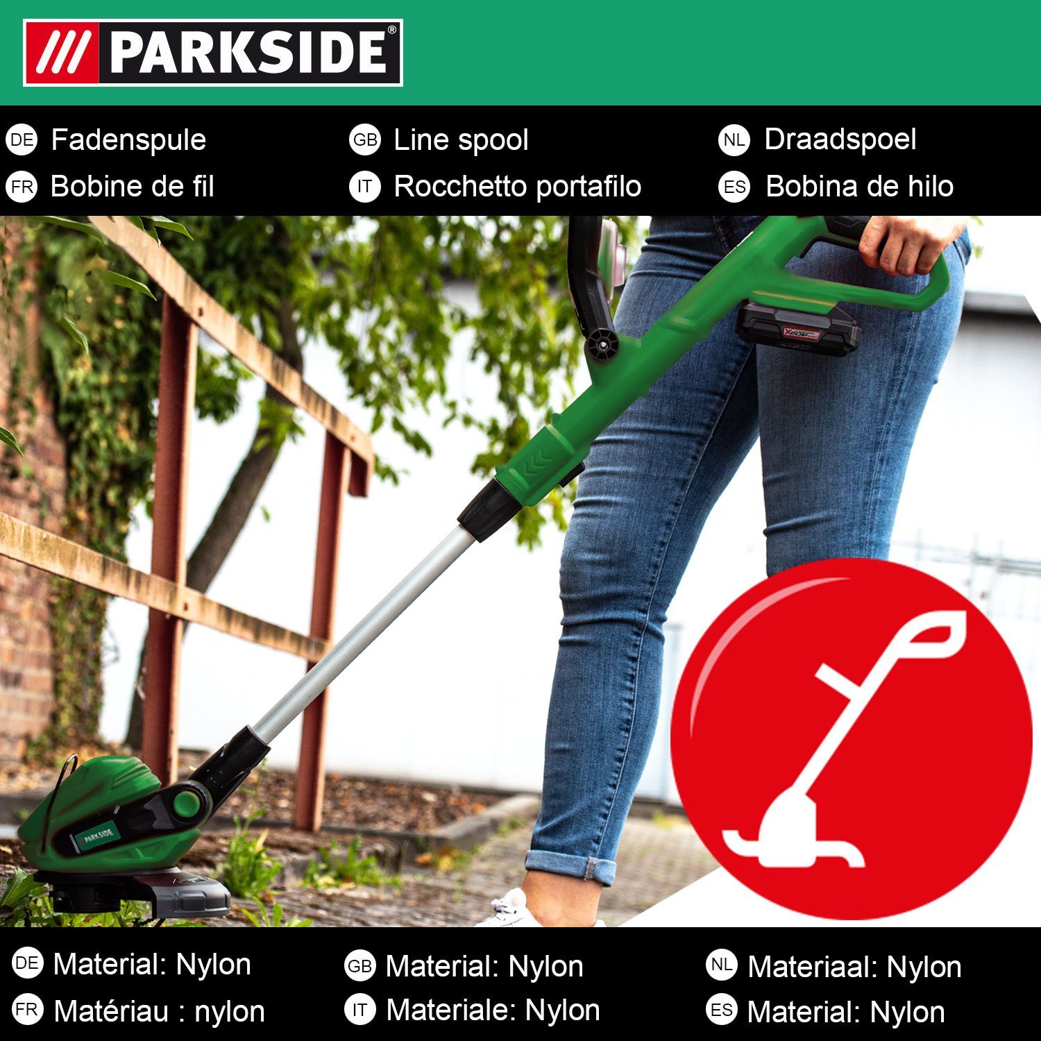Parkside Rasentrimmer-Ersatzspule Original Fadenspule für LIDL, (PRT 550, PRTA 20-Li, 6-St)