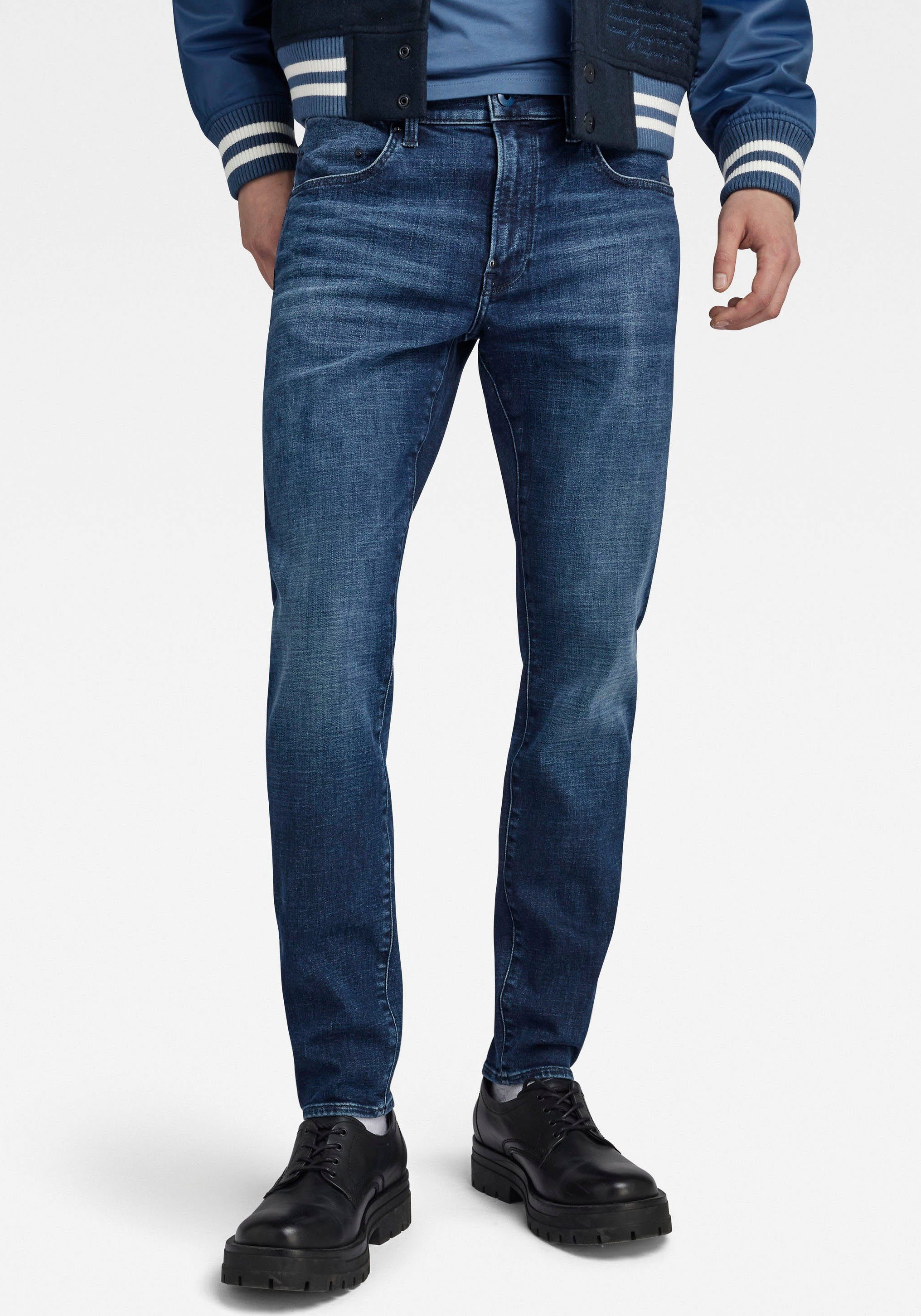 G-Star RAW Skinny-fit-Jeans worn in himalayan blue