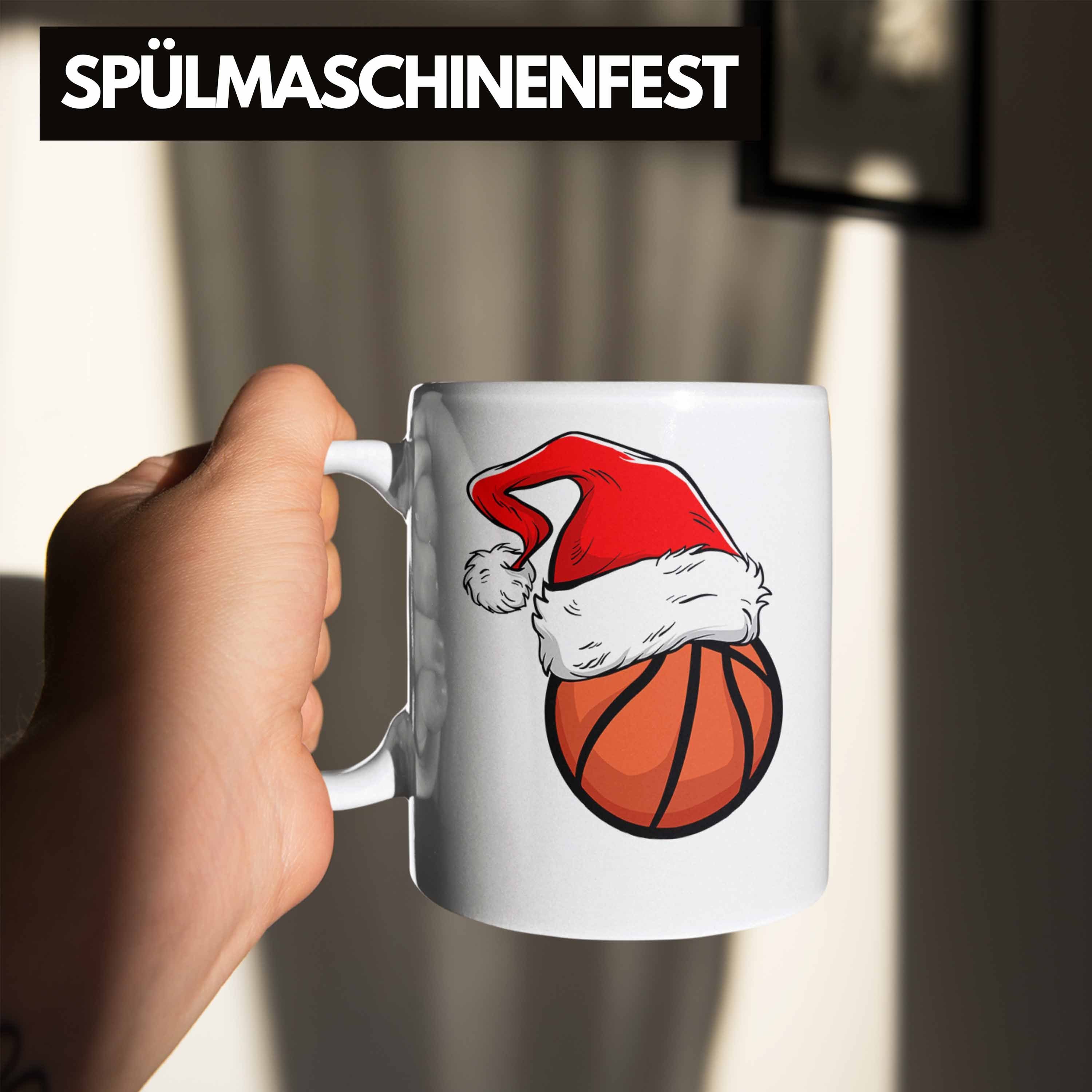 Trendation Tasse Basketball - Weiss Weihnachten Trendation Basketballspieler Tasse Geschenk Geschenkidee