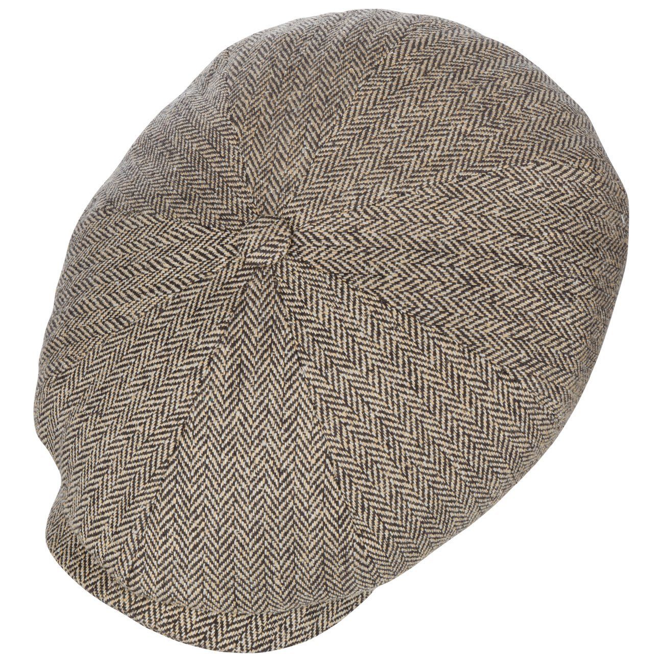 Stetson Flat Cap in (1-St) Schiebermütze the EU Made Schirm, beige-schwarz mit