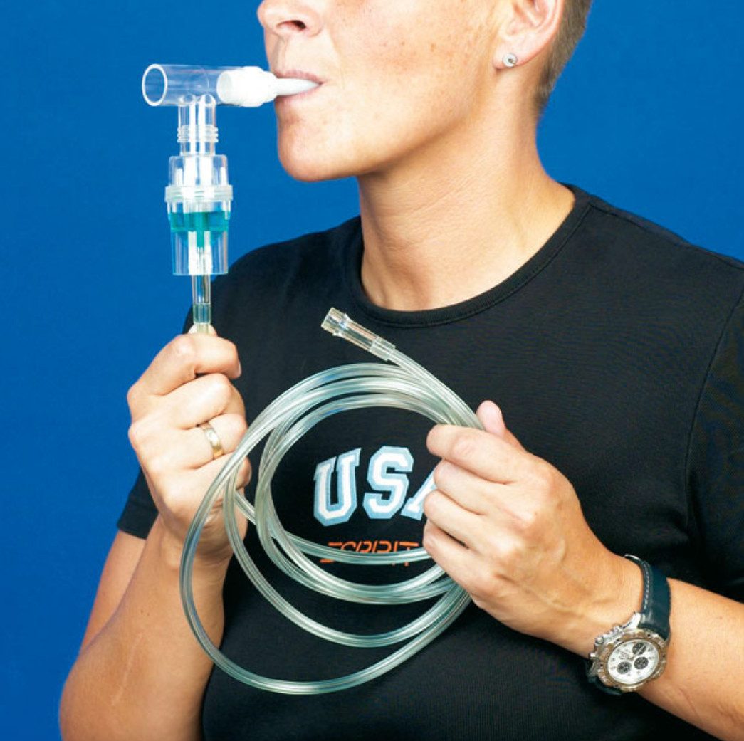 DocMed Inhalator DCT Vernebler-Set, Atemtherapie Gerät 1-tlg., Sterilisiert mit Ethylenoxid zur Keimreduktion, Inklusive Mundstück