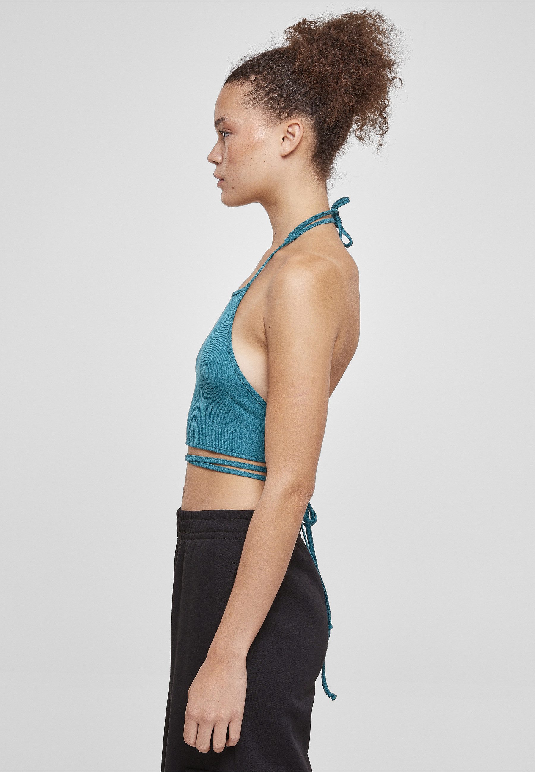 URBAN CLASSICS Muskelshirt Urban Classics Damen Ladies Rib Trapeze Cropped Top (1-tlg)