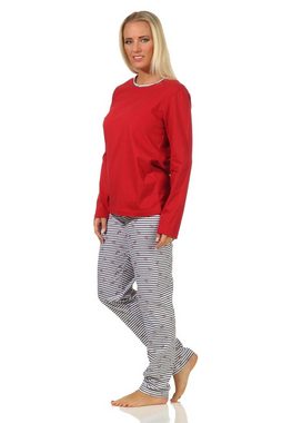 RELAX by Normann Pyjama Damen langarm Schlafanzug in maritimer Streifen Optik - 122 10 717