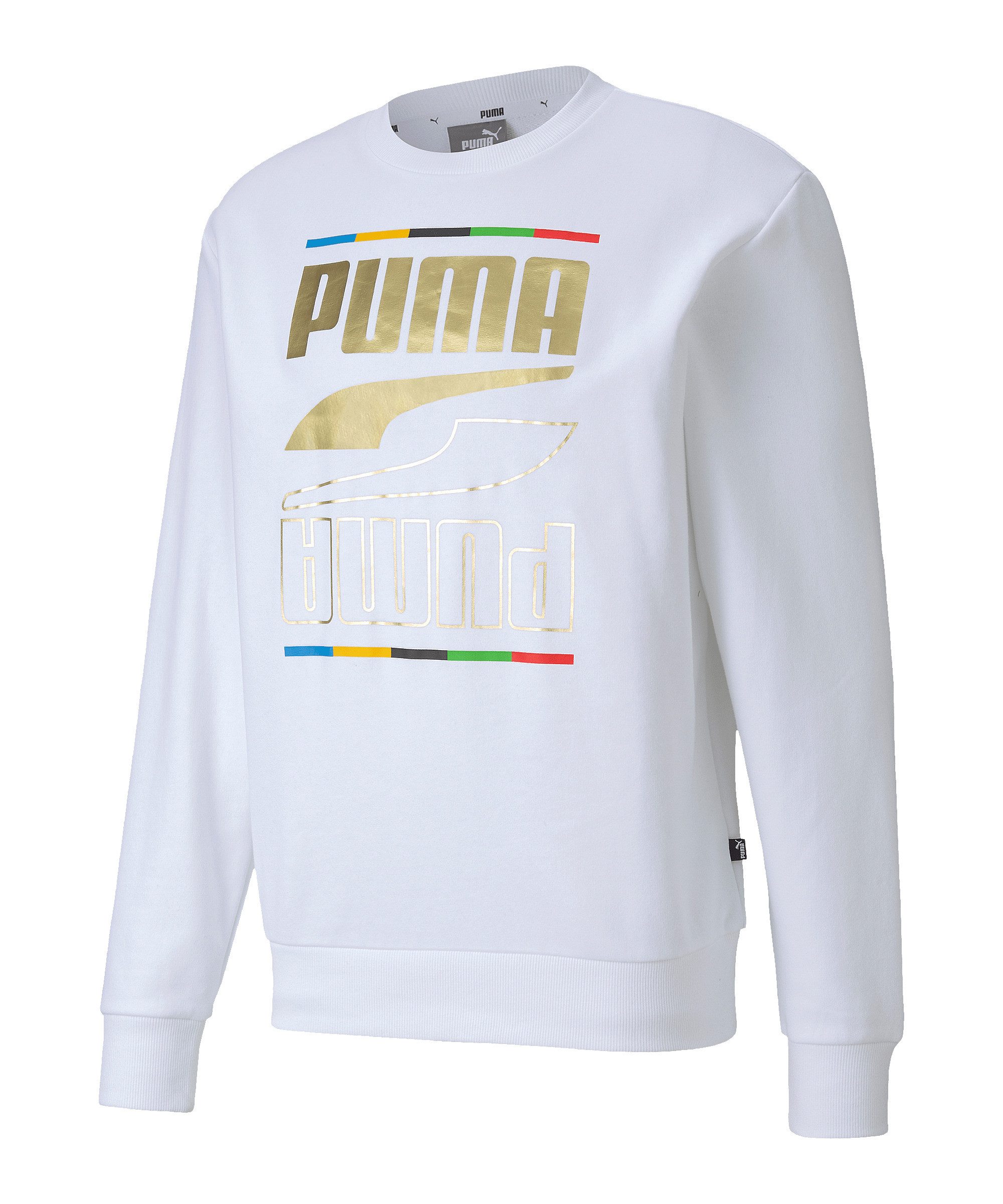 PUMA Sweatshirt PUMA Rebel 5 Continents Tr Sweatshirt Weiß Baumwolle