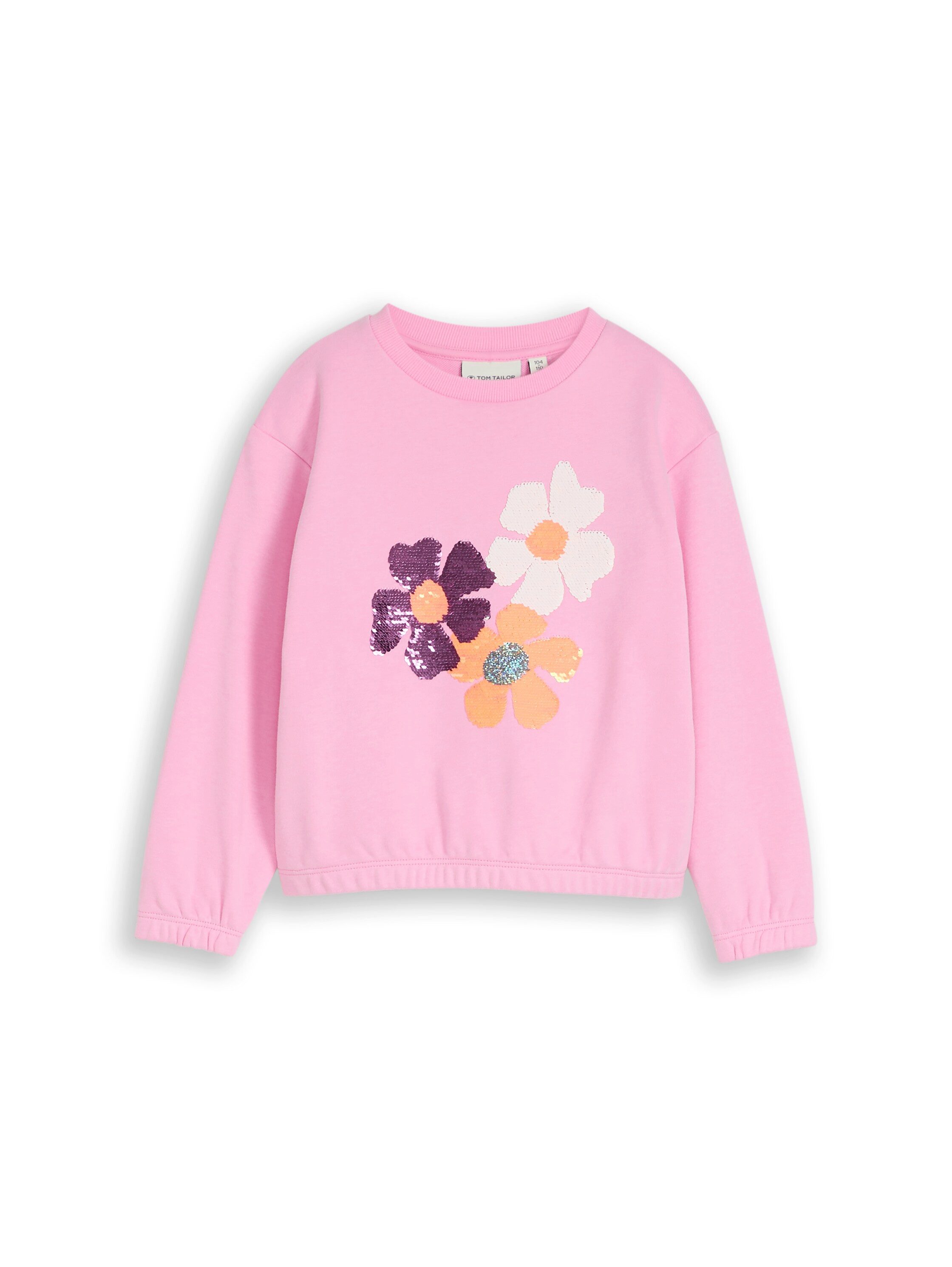 TOM TAILOR Sweater mit Blumen-Pailetten