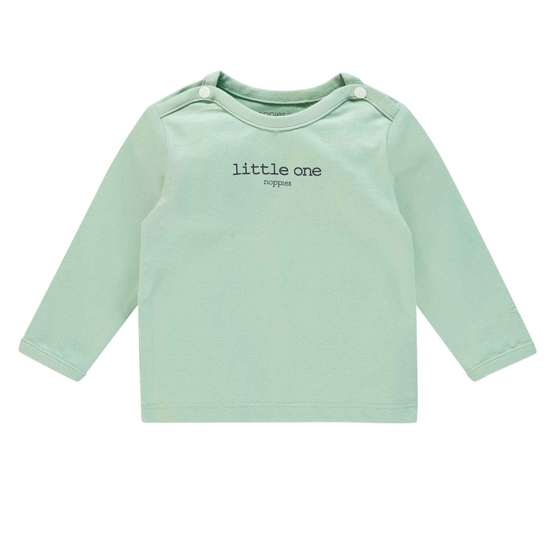 Noppies Langarmshirt Baby Langarmshirt LITTLE ONE - Mint Unifarbe, Rundhalsausschnitt, Besonders weich