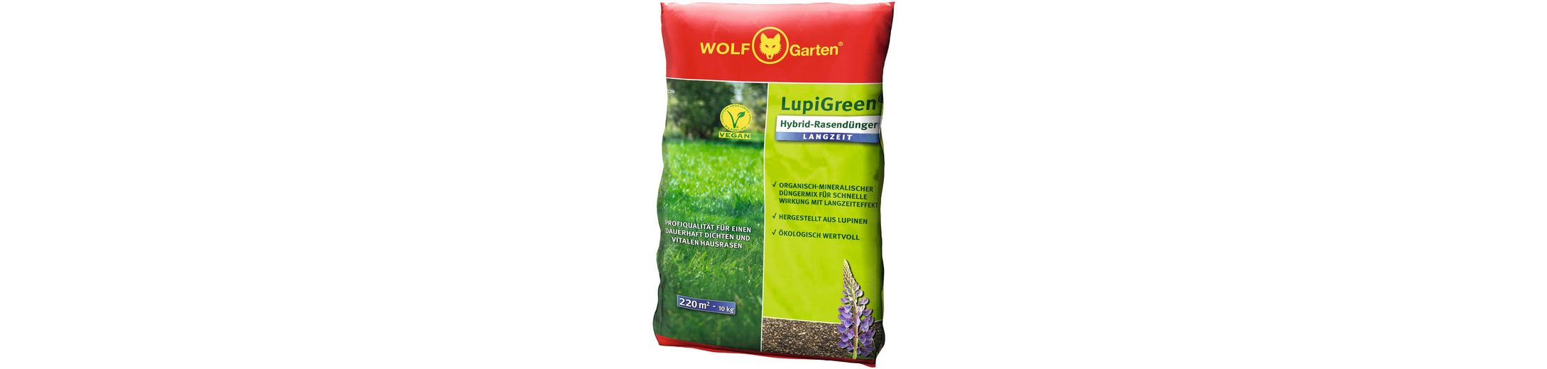 WOLFGarten Rasendünger »LUL 220 D/A LupiGreen® HYBRIDLANGZEIT«, 10