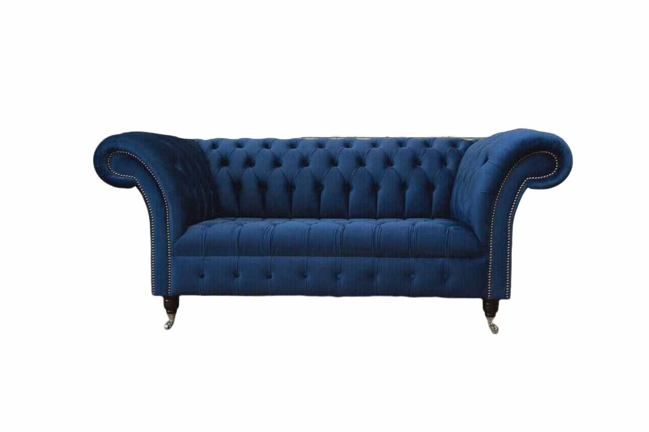 JVmoebel Chesterfield-Sofa, Zweisitzer Sofa Chesterfield Wohnzimmer Klassisch Design Textil Couch