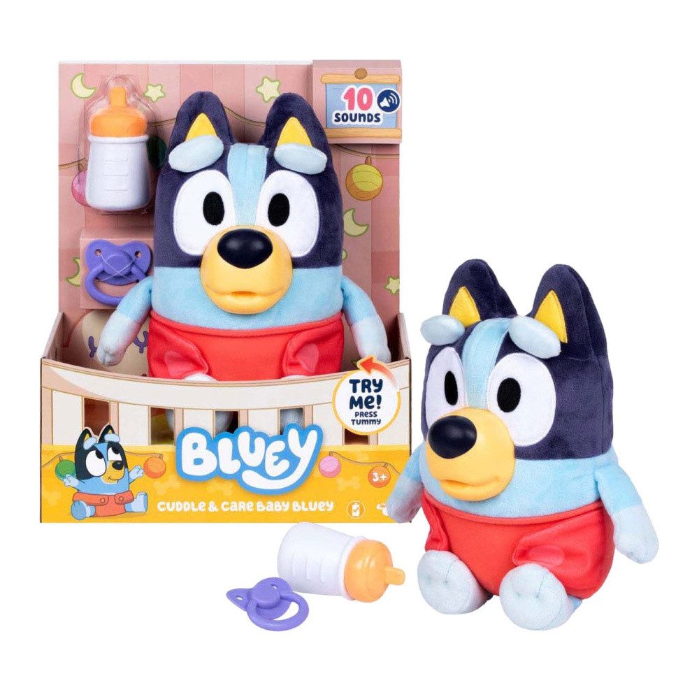 Moose Toys Plüschfigur Bluey Interaktive Plüschfigur Baby Bluey 30 cm
