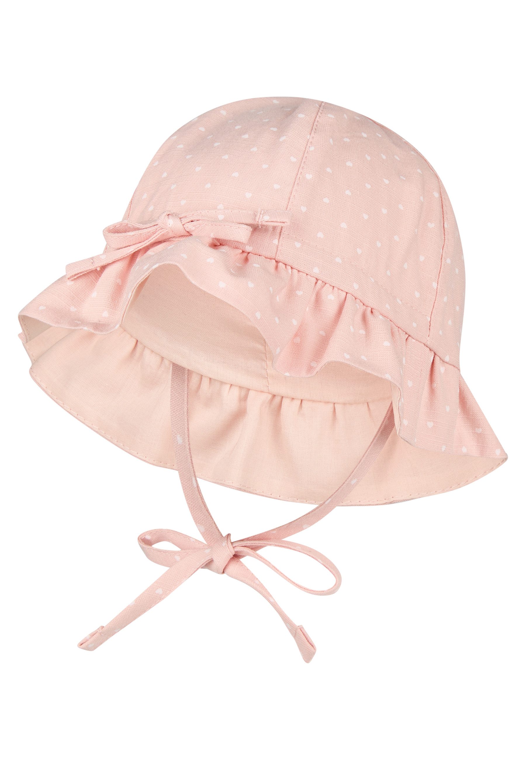 Sterntaler® Sonnenhut UV-Schutz 50+ Hut kleine Herzen (1-St) Hut aus Viskosemix mit Herzchen, Regulierungsband, Bindeband & Futter