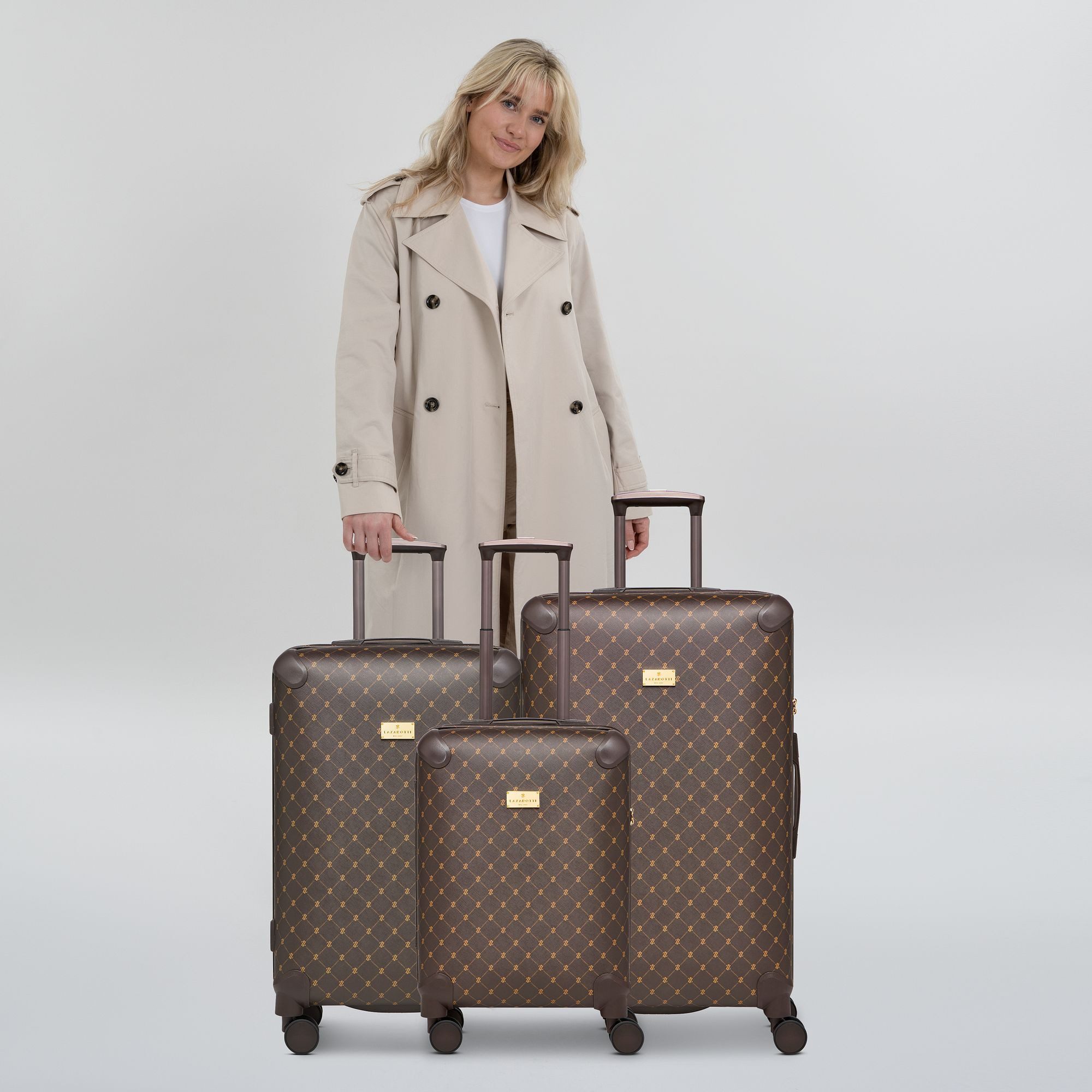 Lazarotti Trolleyset Palermo, 4 Rollen, (3-teilig, 3 tlg), Polypropylen, PVC