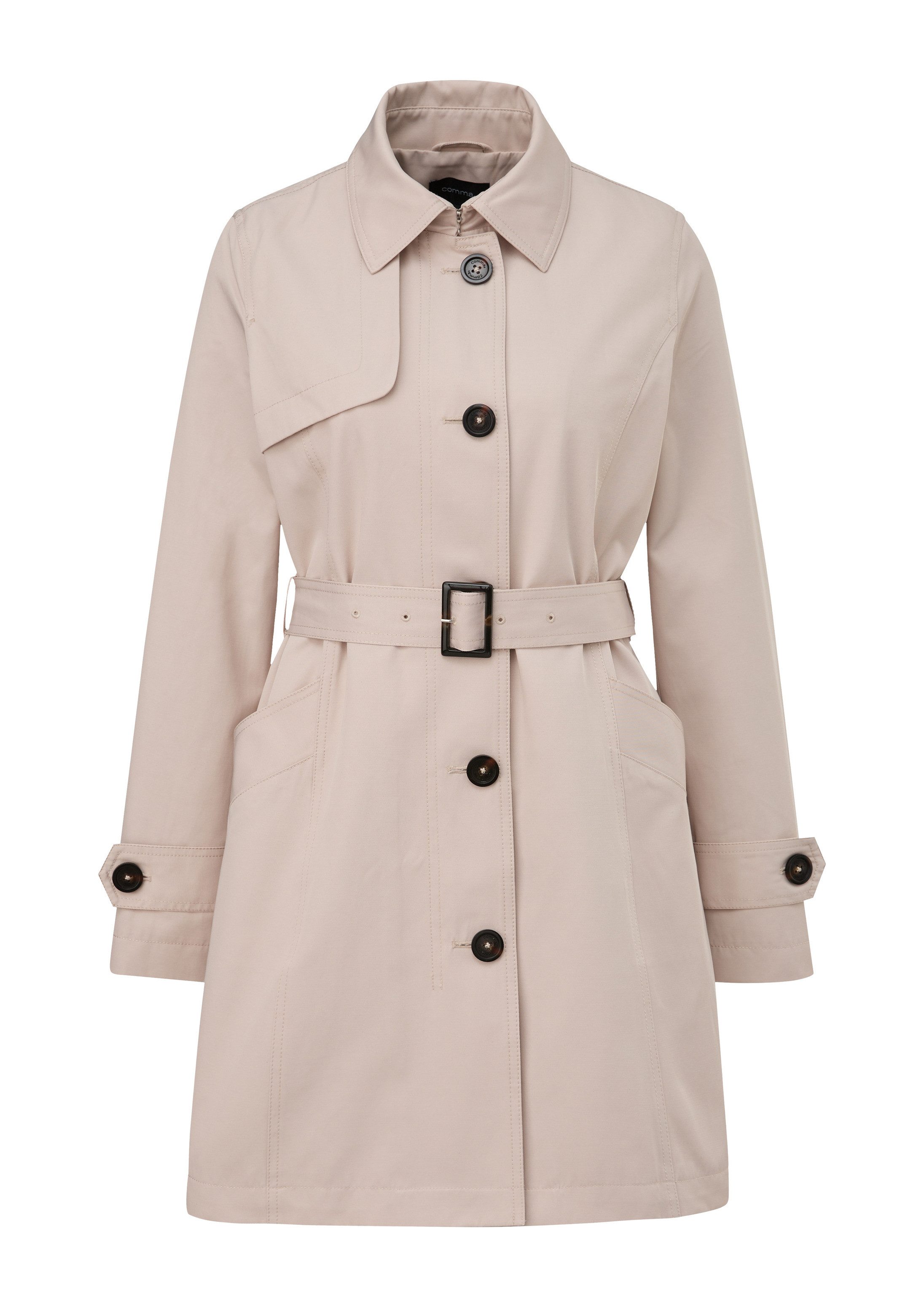 comma Trenchcoat Outdoor-Mantel Taillierter Trenchcoat mit Bindegürtel