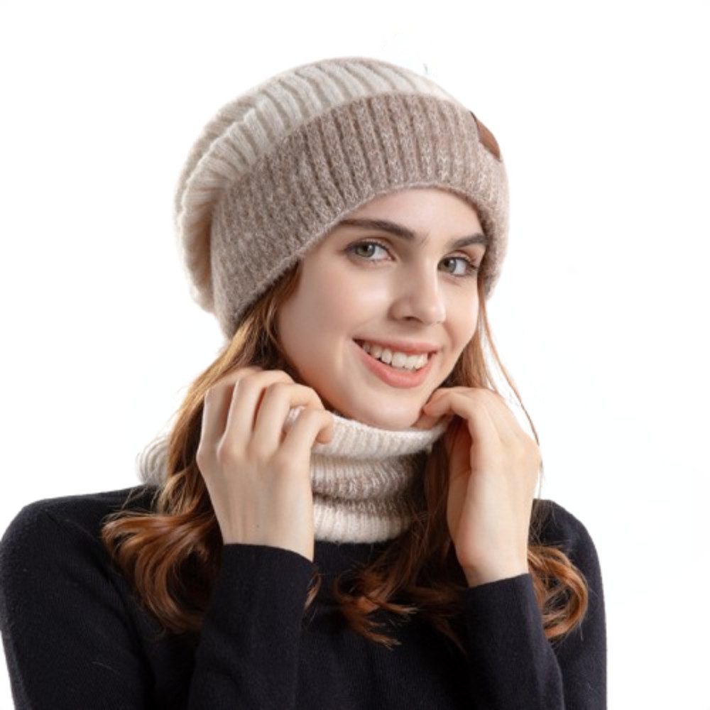 Blusmart Mütze & Schal Damen-Wintermütze mit Nackenband, 2-teilig (Warm und günstig online kaufen