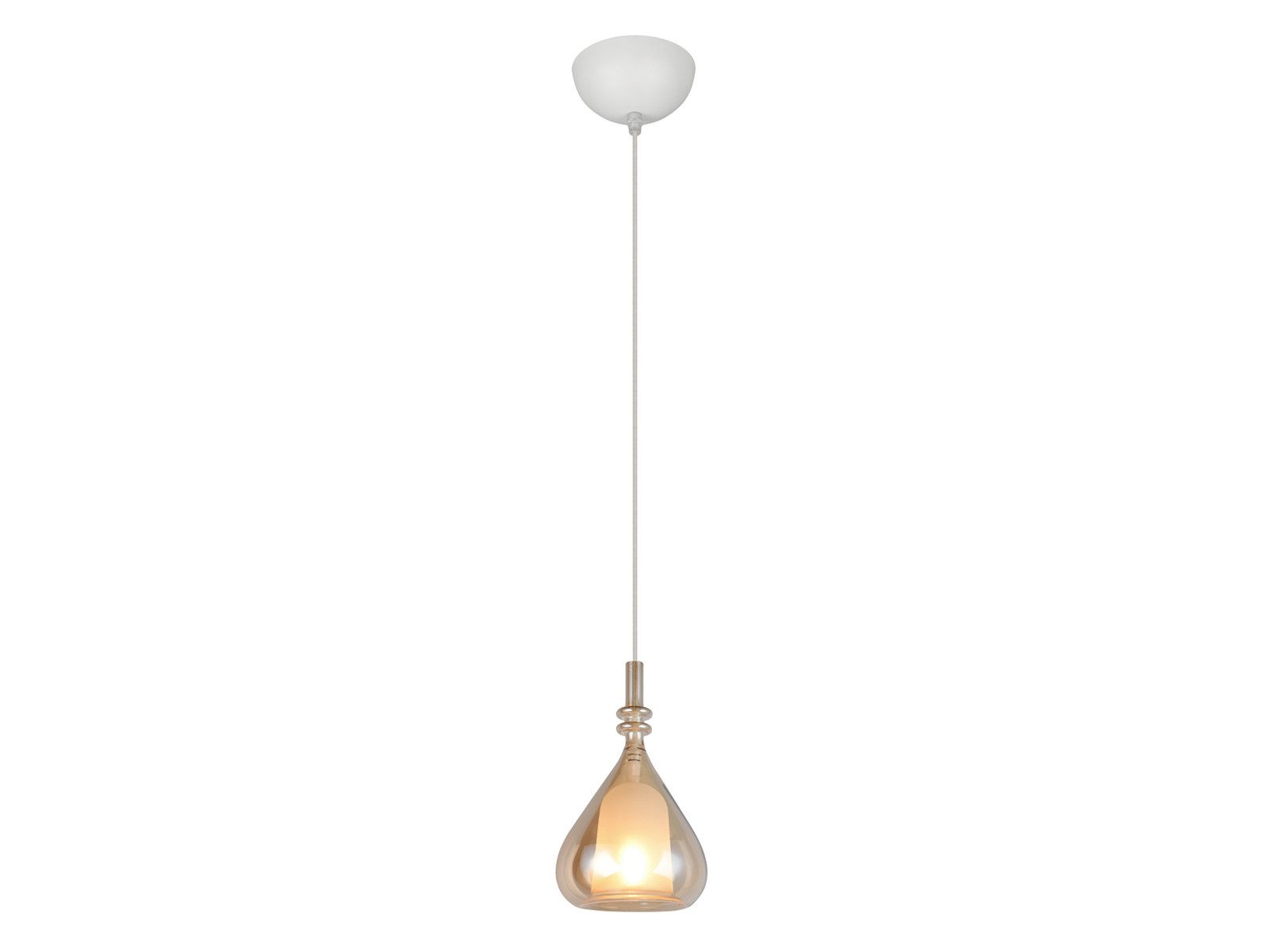 TRIO Leuchten LED Pendelleuchte mit Glas Lampenschirm Bernstein Ø 16cm, dimmbar, LED wechselbar, warmweiß, klein-e Hängelampe einflammig hängend über Esstisch & Bett mit E14 LED