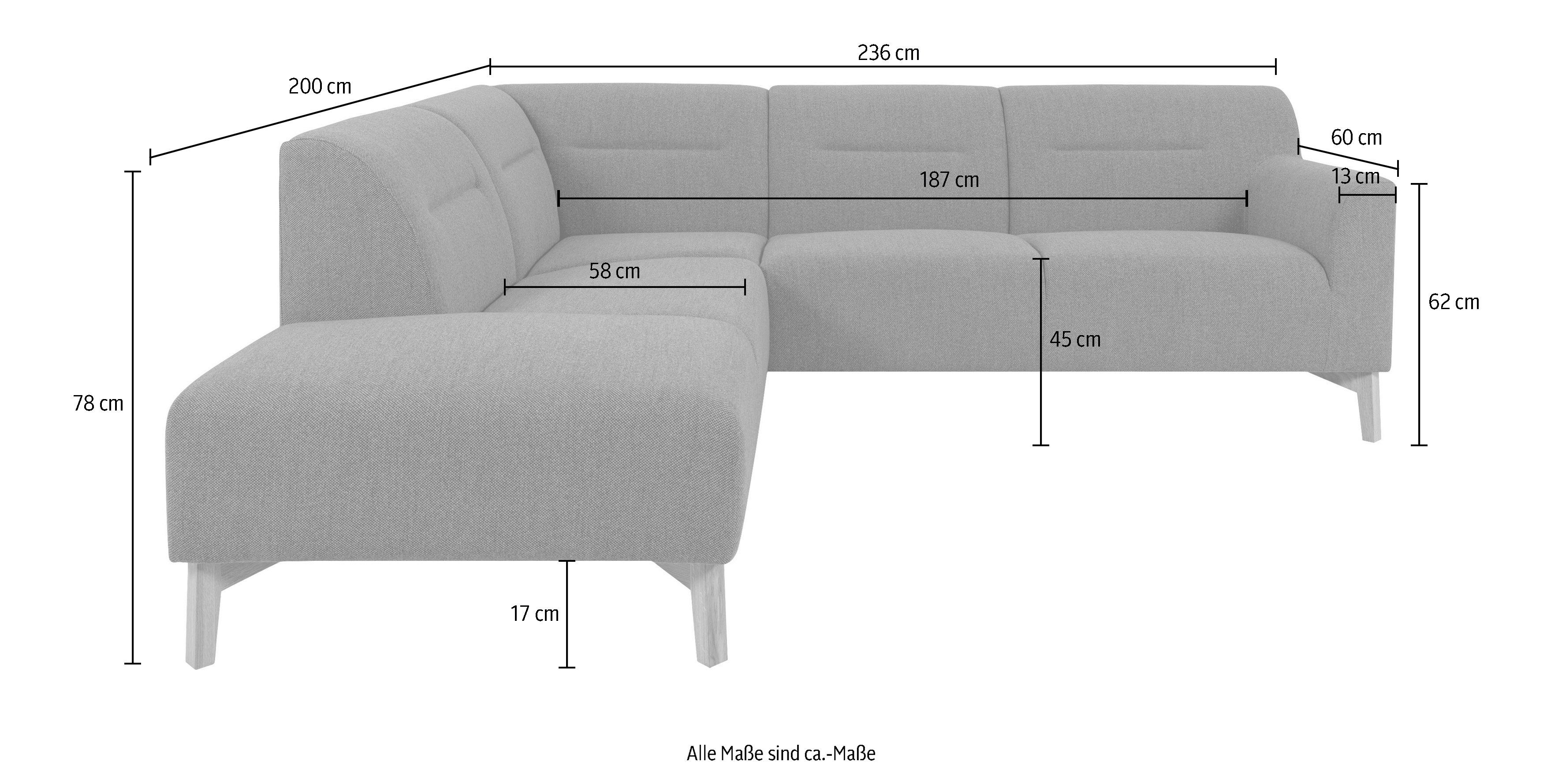 Armlehnen andas abgerundeten mit bequemer Kiruna, Sitzkomfort, Ecksofa