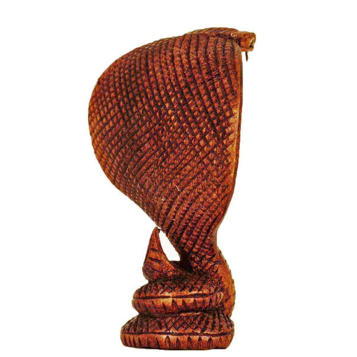 SIMANDRA Skulptur Kobra, Suar-Holz