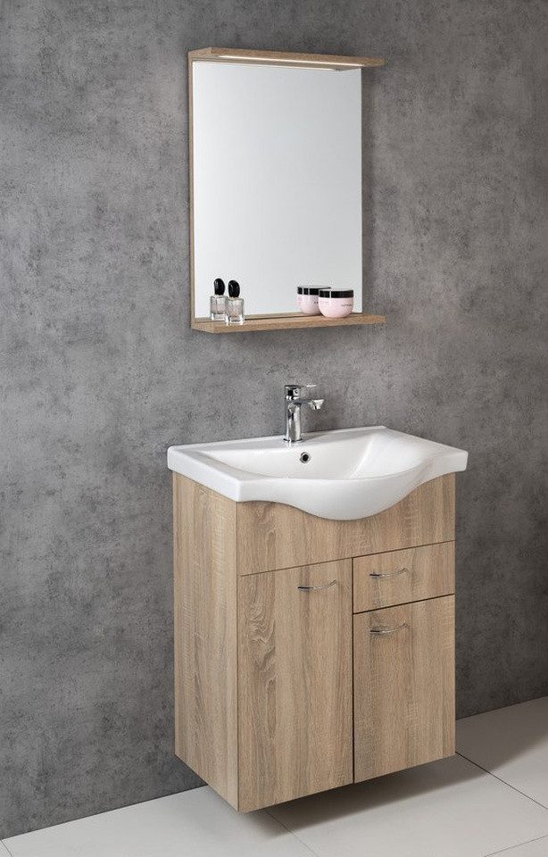 Aqualine Waschtisch ZARA 65 Keramik-Waschtisch 64,5x46cm, weiß, Aqualine-10065
