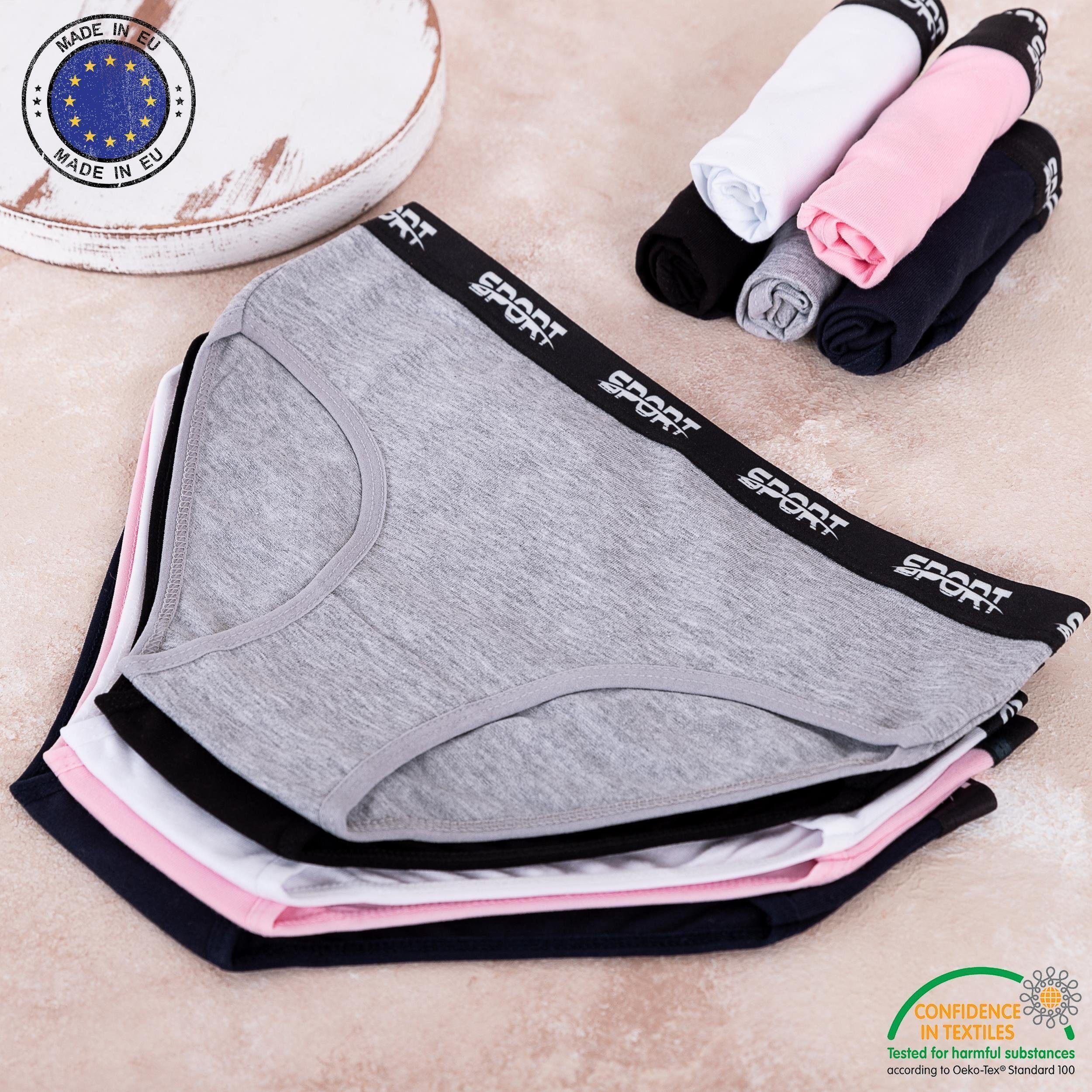 LOREZA Slip 10er Set Mädchen Slips - Sport - Bunt (Spar-Packung, 10-St)