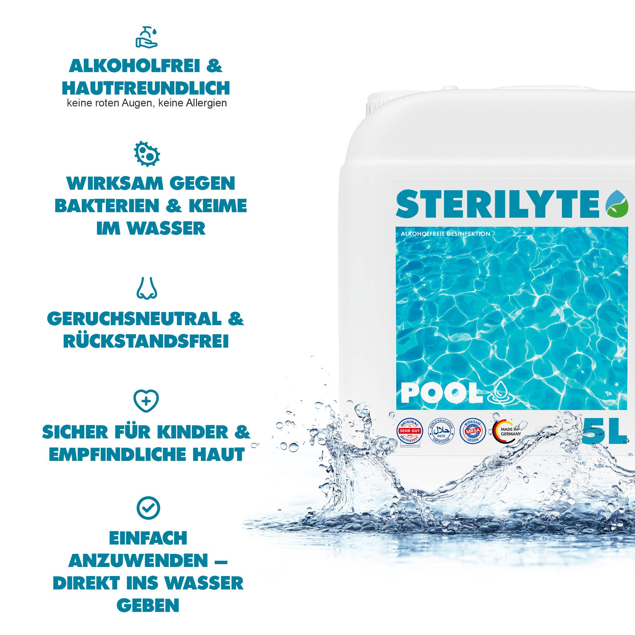 Sterilyte Poolpflege Pool-Desinfektion – Sauberes Wasser, sorgenfreier Badespaß