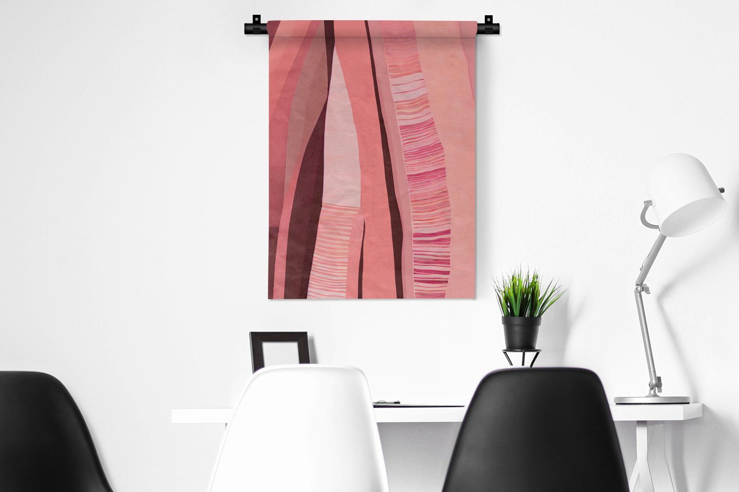 an für MuchoWow Tapisserie, Rosa Wanddekoobjekt - Schlafzimmer Pastell, - Formen Abstrakt Wohnzimmer, Wand, der Deko -