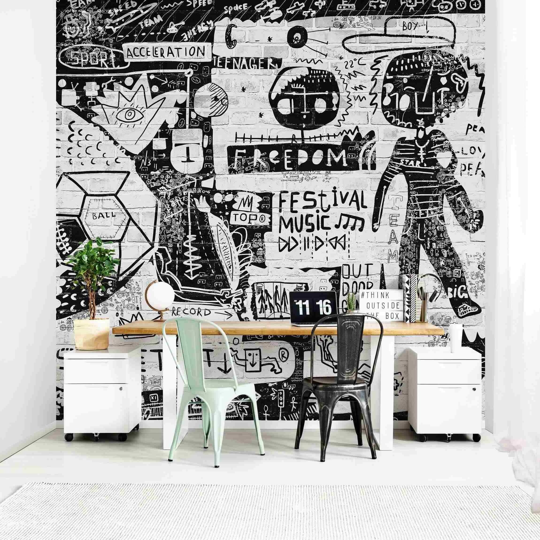Bilderdepot24 Mustertapete Graffiti Optik Abstrakt Graffiti günstig online kaufen