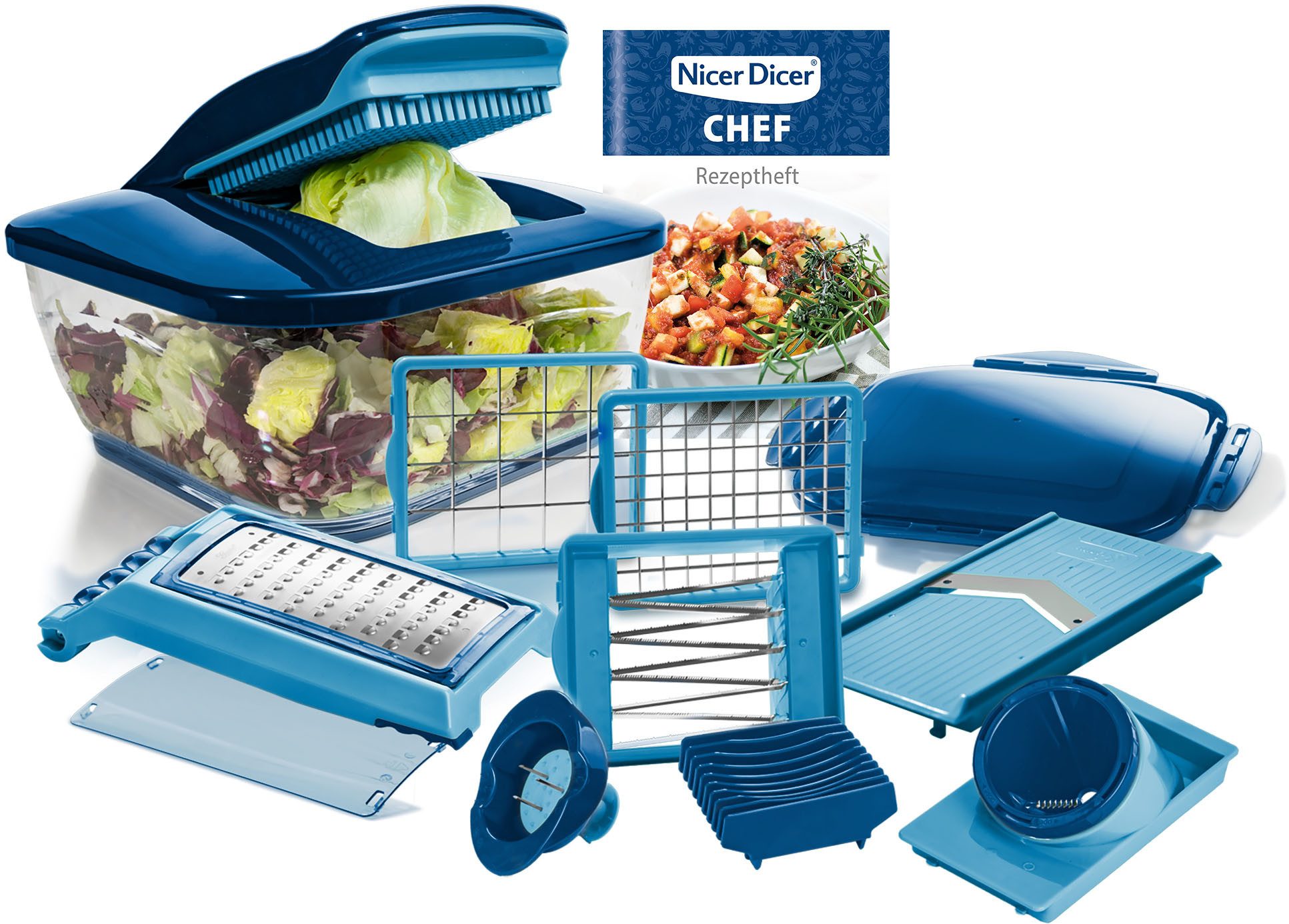 Gemüseschneider Nicer Dicer Chef, Set 15-tlg., schneiden/reiben, alles mit einem Gerät