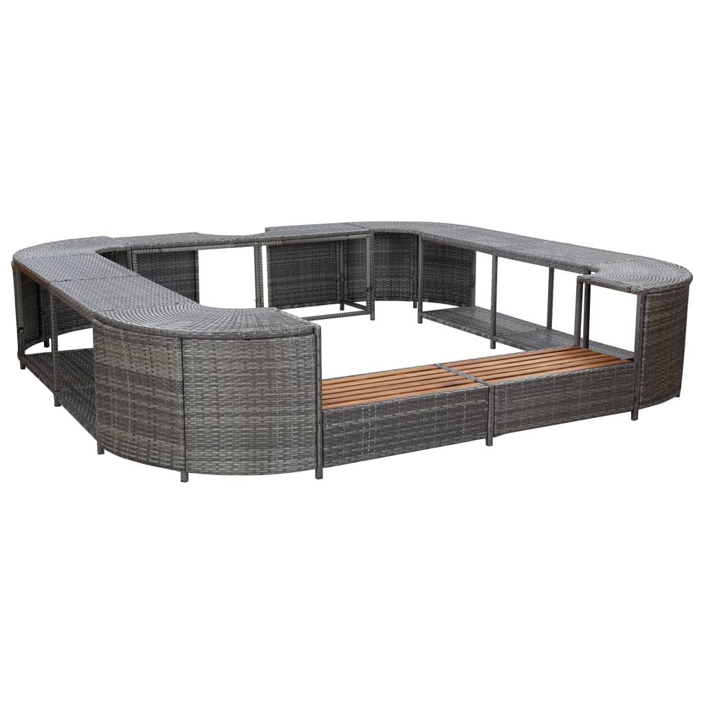 vidaXL Whirlpool Whirlpool-Umrandung Quadratisch Grau 268x268x55 günstig online kaufen