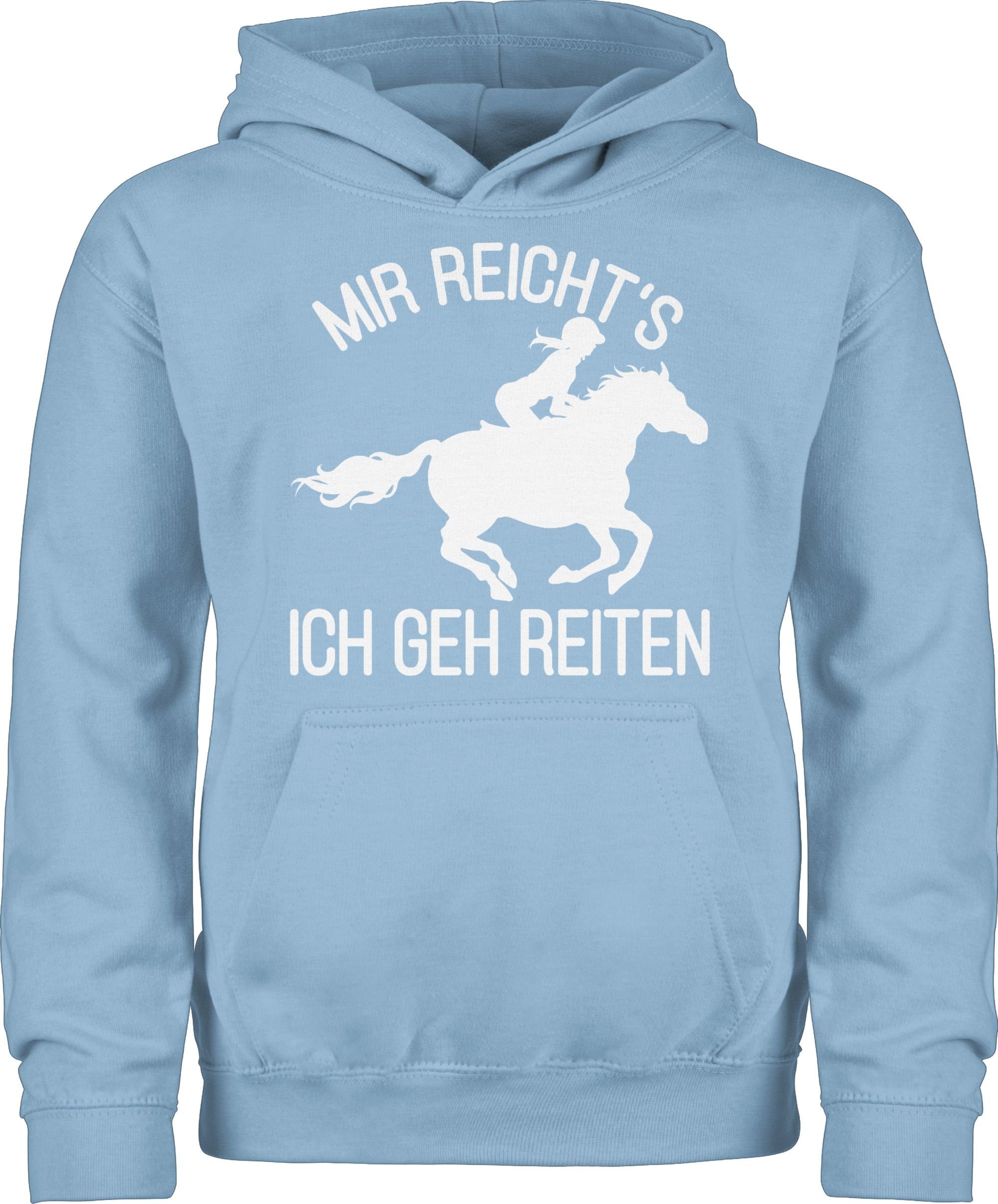 Horse und huddy reiten Geschenke pullover Pferdeliebhaber Mir Pferde reichts Hellblau Horses Print ich spruch ich - Geschenk Pferd pferde geh Mädchen - reiten mit Mädchen Reiterin Premium Pferde Tiermotiv - Kapuzenpullover - Shirtracer geh Pferde - Kinder mit Animal Hoodie reicht's mir 3 pulli