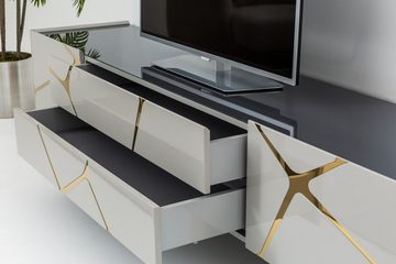 JVmoebel Sideboard Luxus Sideboard Edelstahl Lowboard tv ständer Fernseh Schrank Sofort (1 St), Made in Europa