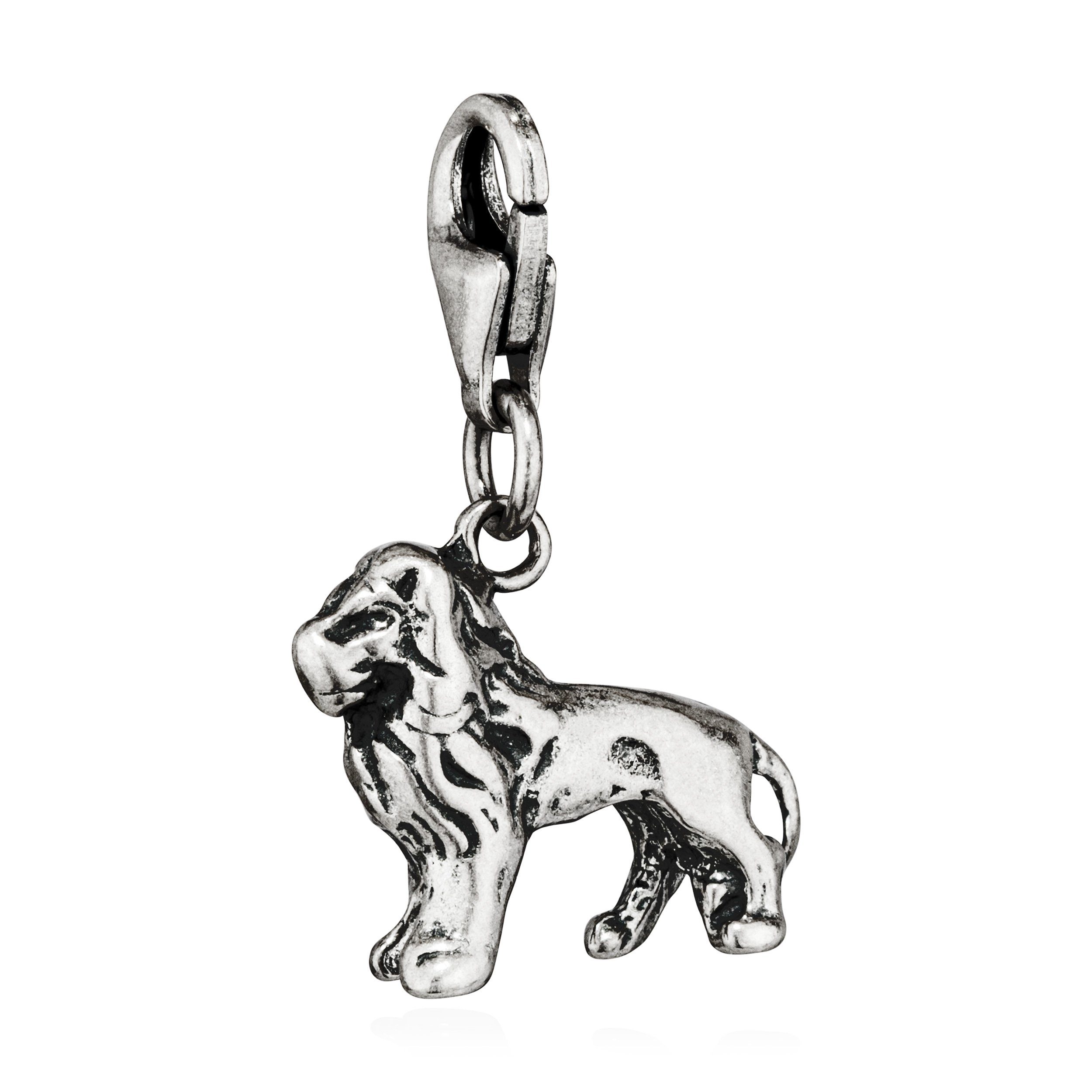 Kettenanhänger Charm-Anhänger Löwe 925 Silber antik 13x16mm Silberanhänger Amulett Ta