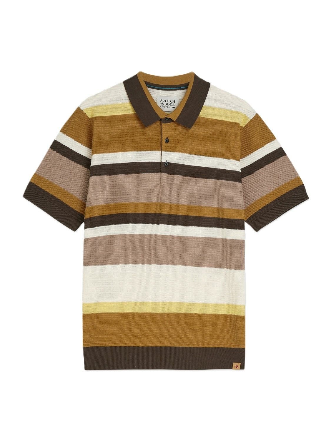 Scotch & Soda T-Shirt Structured striped knitted polo