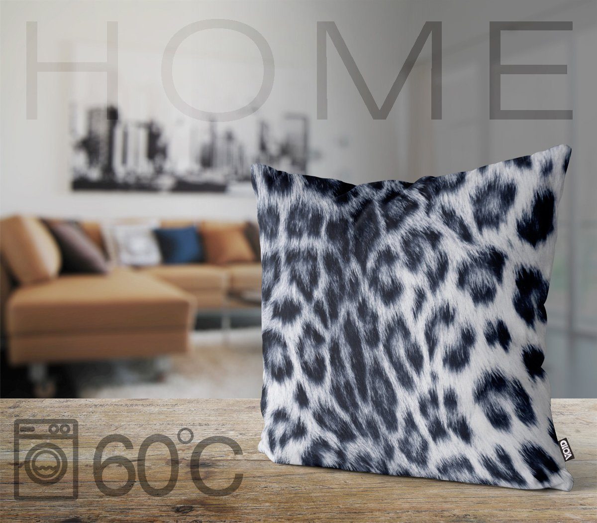 VOID Kissenbezug, Schneeleopard Outdoor Indoor katze tier Leopard leo Fell