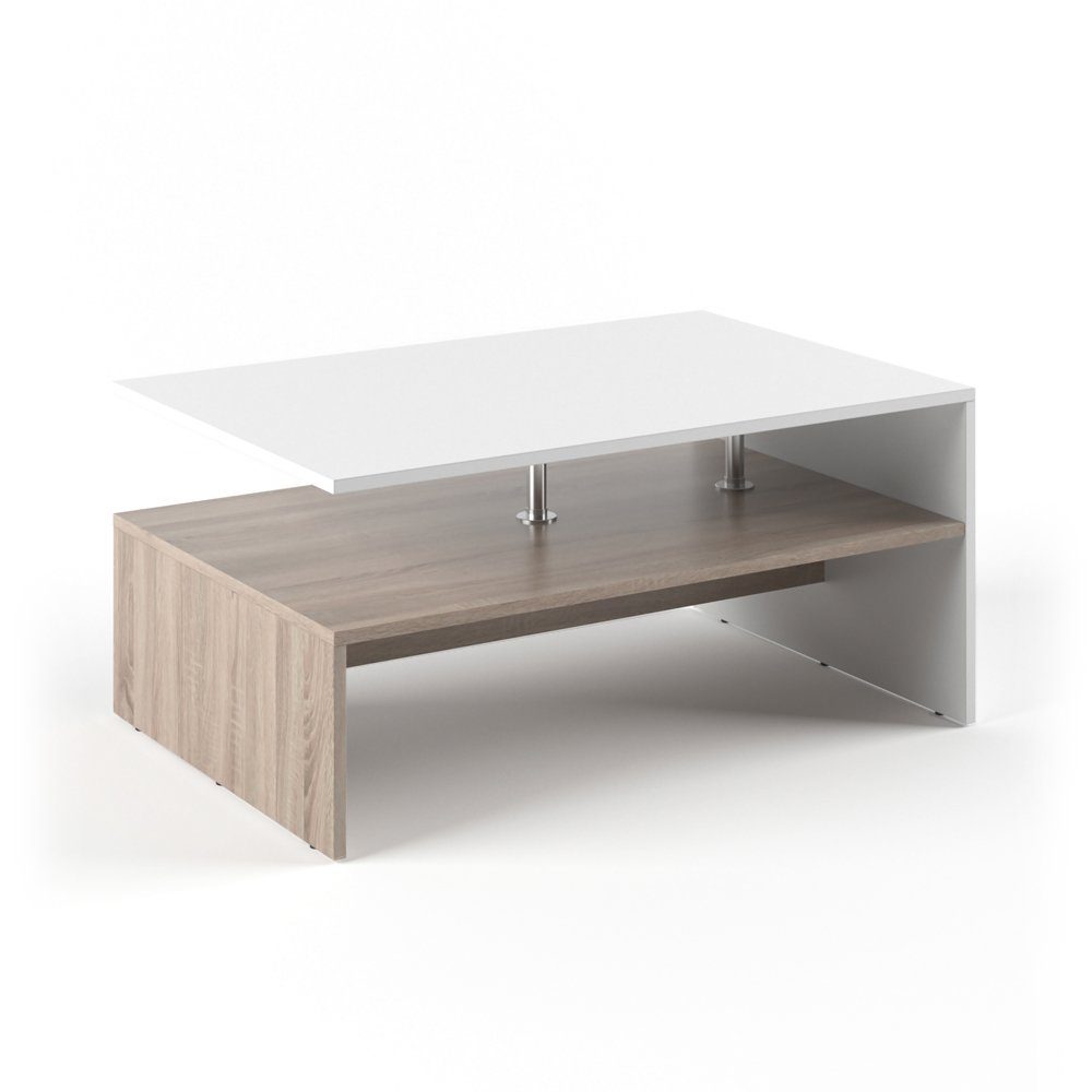 Vicco Couchtisch Amato, Weiß/Sonoma, 90 x günstig online kaufen