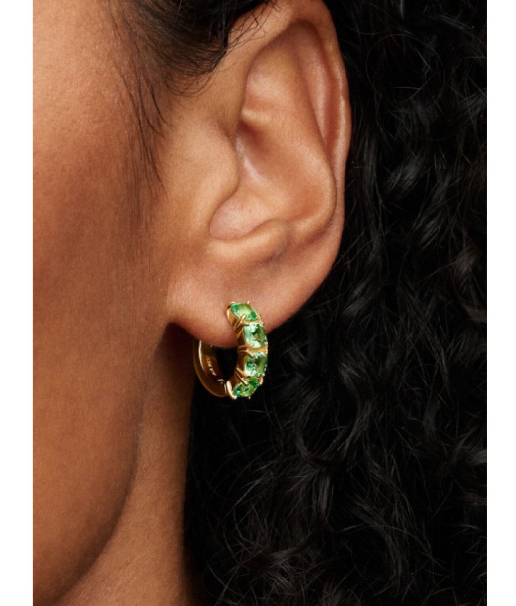 Pandora Paar Creolen Creolen Ohrringe Damen Grüne Kristalle 14K Vergoldet 2 günstig online kaufen