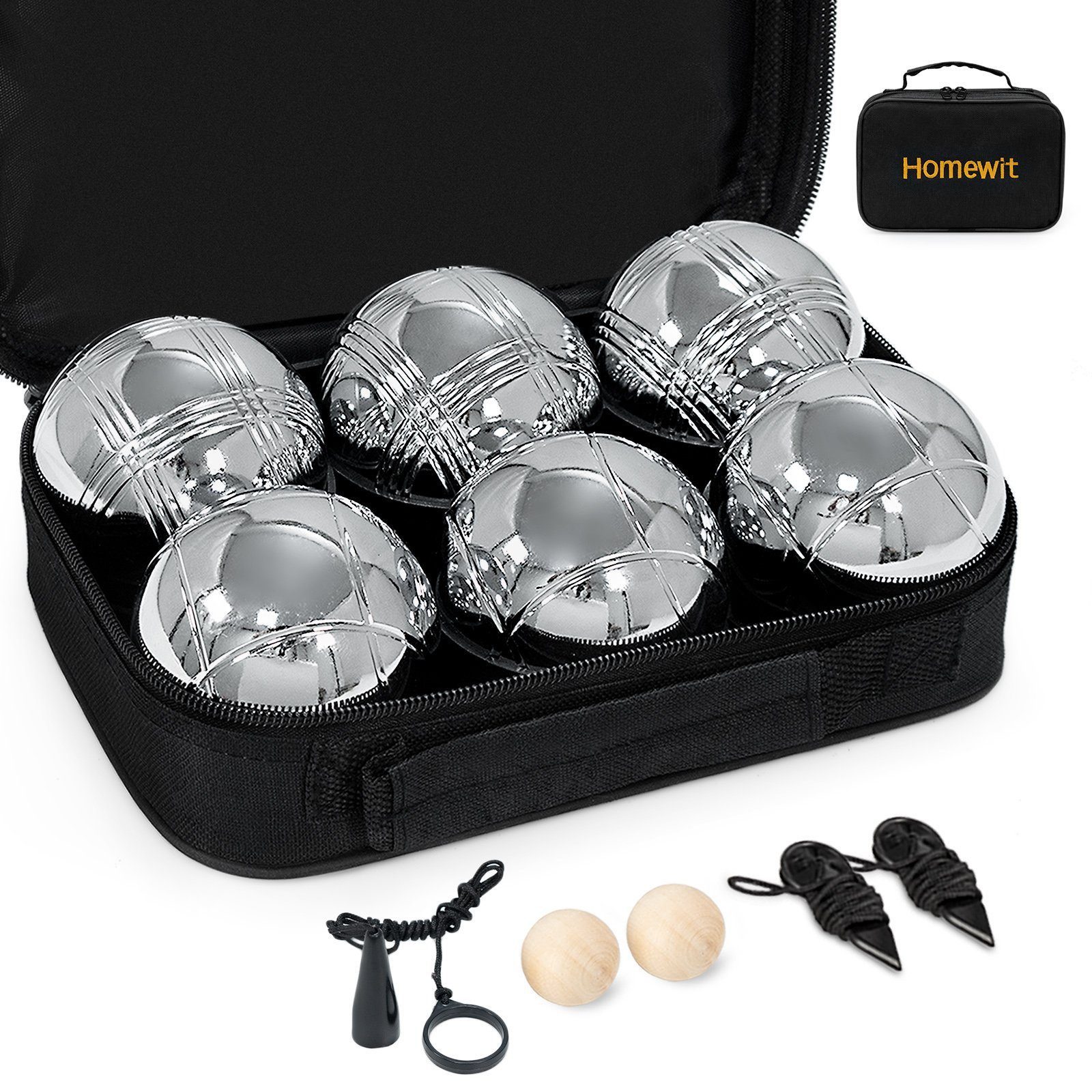 ElitVita Spielball Boule Set, Boccia Spiel, Boccia Kugeln, Boule Kugeln, für Garten (6-St), Outdoor Spaß Sport Spiel
