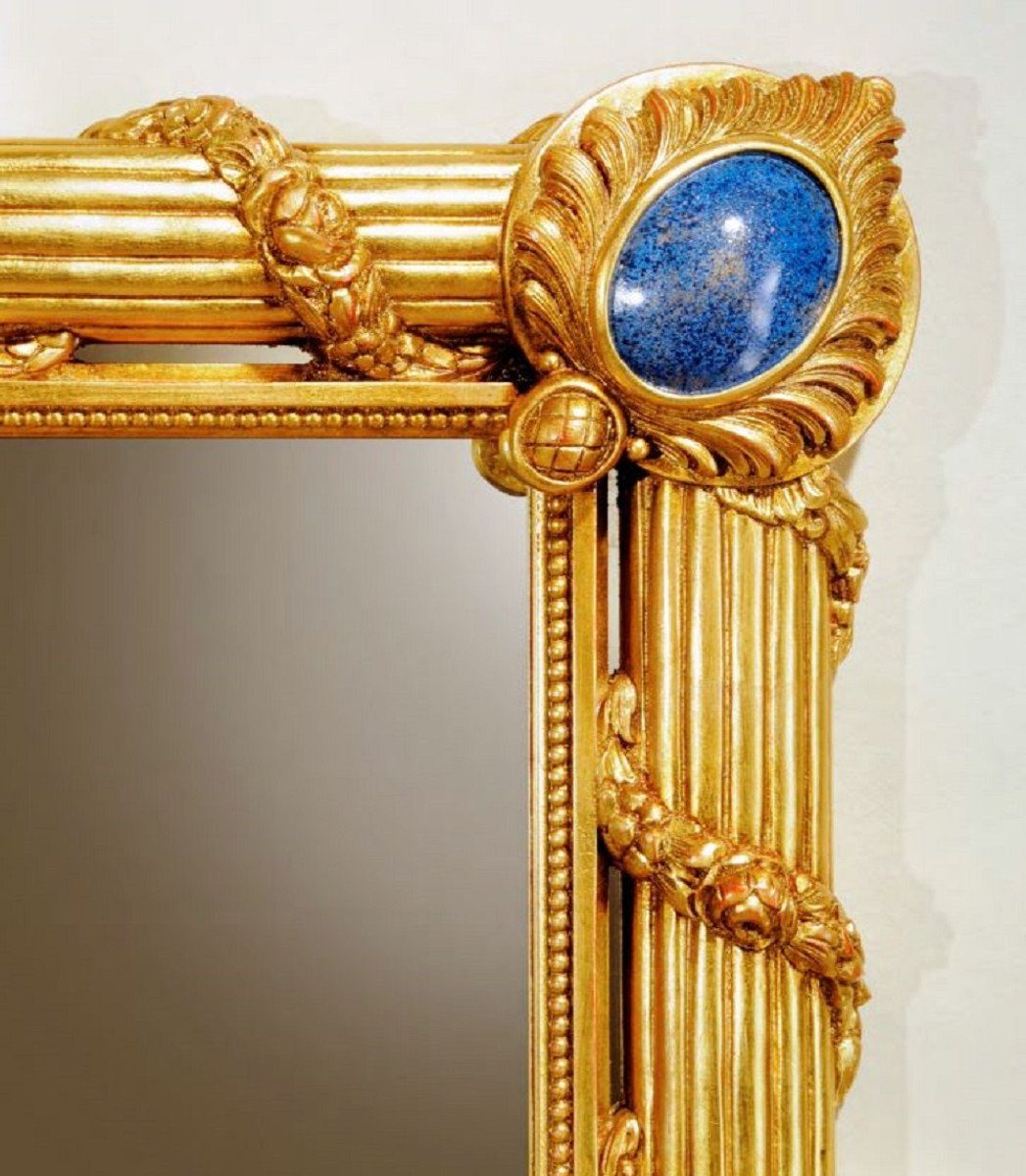 Casa Padrino / Spiegel Prunkvoller - Barock Blau - in Barockspiegel Luxus im Italy Qualität - Gold Barock Barockstil Made Luxus - Massivholz Möbel Wandspiegel