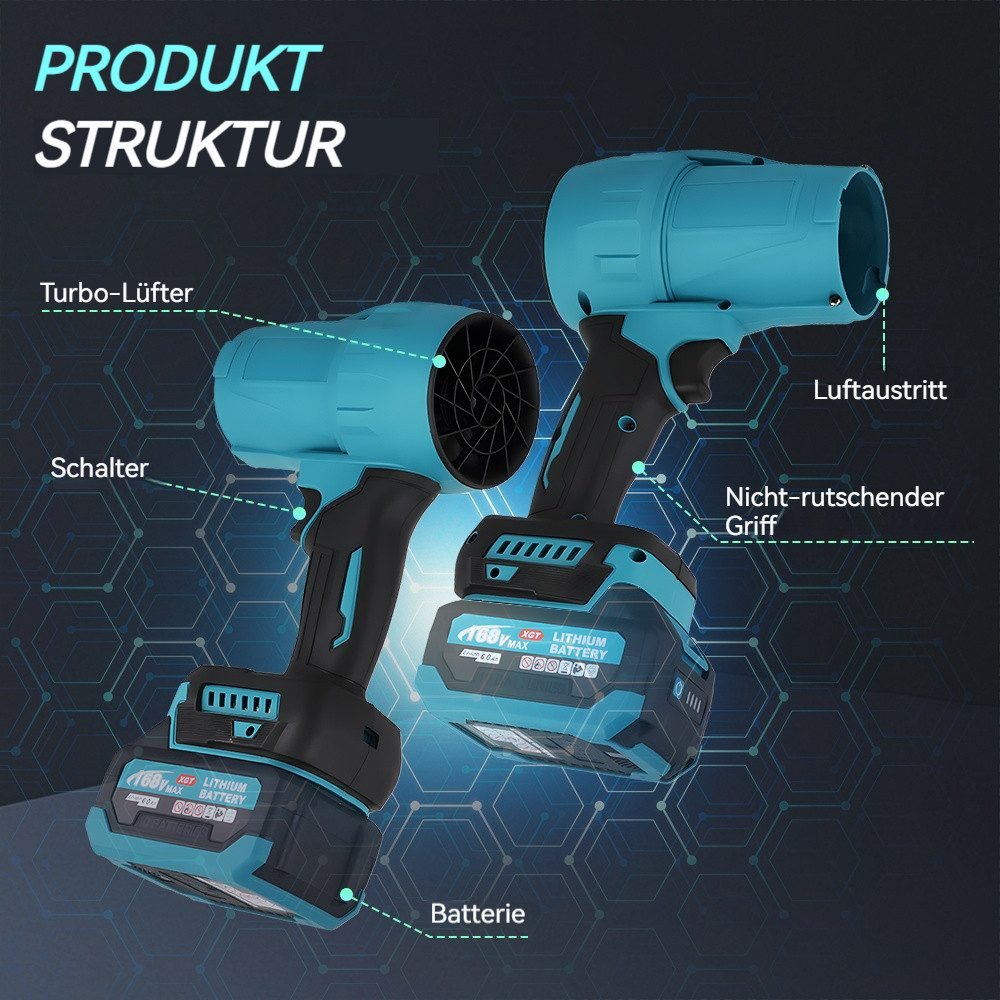 PODOFO Akku-Gebläse Bürstenloser Turbo-Jet-Lüfter Bürstenloser Haartrockner günstig online kaufen