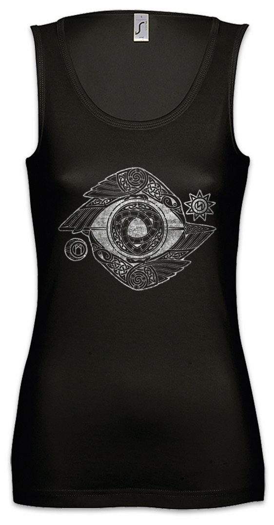 Urban Backwoods Tanktop Odin Eye Ärmelloses Damen T-Shirt Odhin Auge Walhalla Raben Hugin Ravens Tyr Thor Mjölnir
