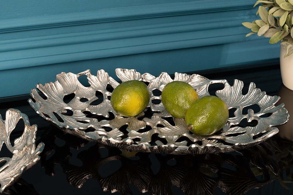 riess-ambiente Dekoschale GINKGO LEAFS 40cm silber günstig online kaufen