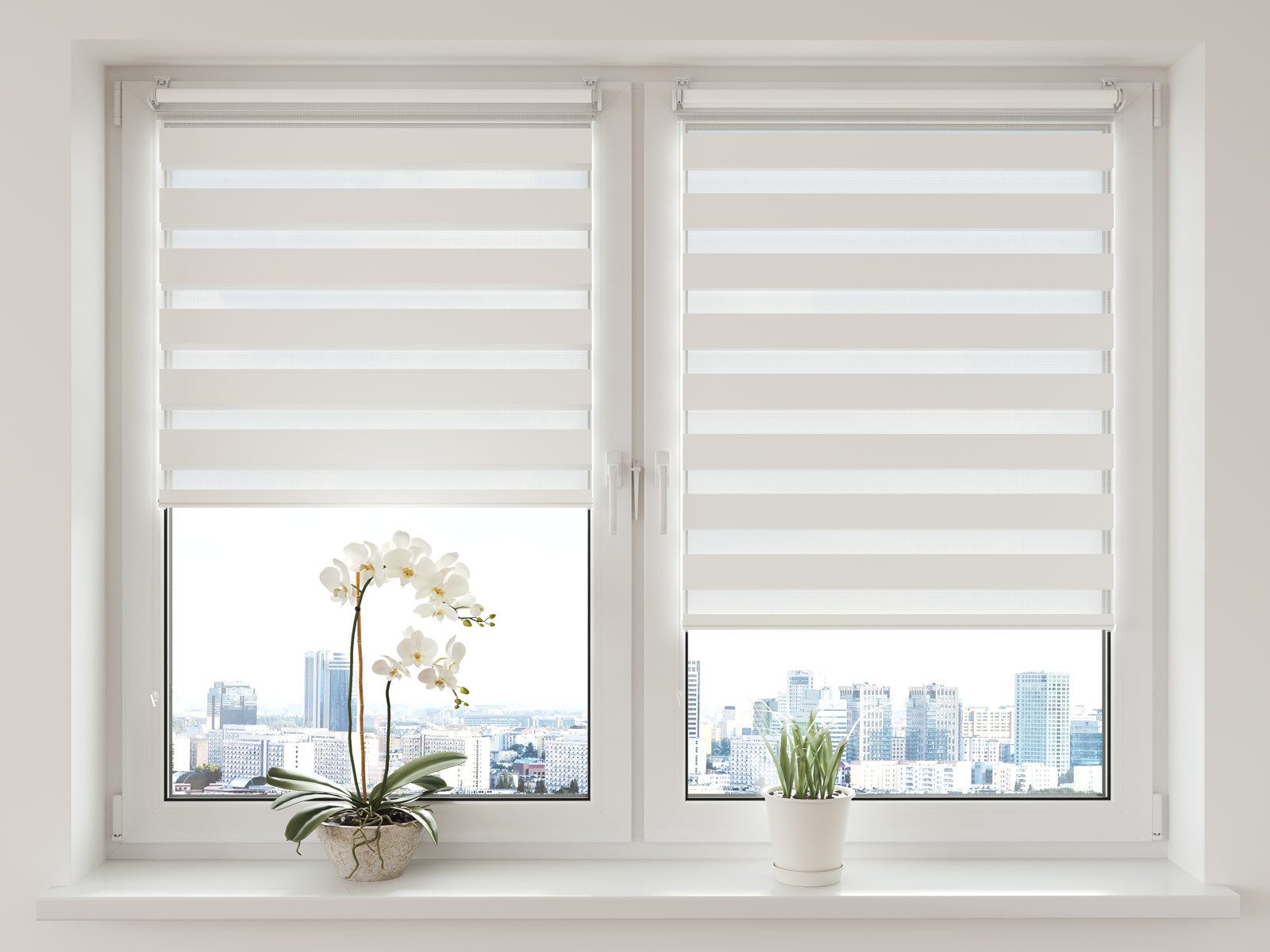 Doppelrollo Klemmfix ohne Bohren Rollos für Fenster und Tür Seitenzugrollo, Sonello, blickdicht, ohne Bohren, freihängend, Klemmfix, 30cm x 100cm Lila Duo Rollo – Bild 4 von 5