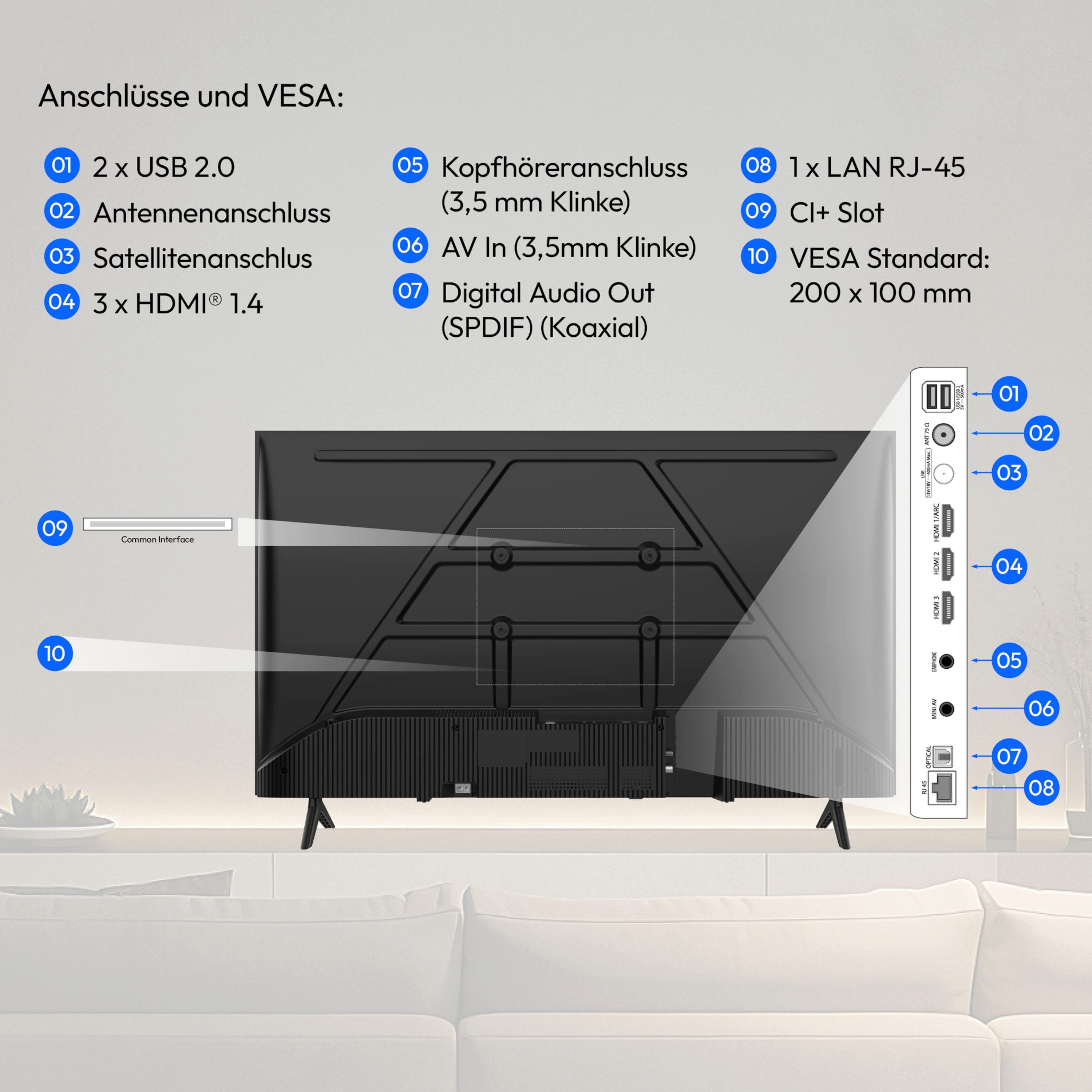 Medion® MD843102 LCD-LED Fernseher (108 cm/43 Zoll, 1080p Full HD, Smart-TV, Netflix, HBO Max, Prime Video, Disney+, Magenta TV, AppleTV, WOW)