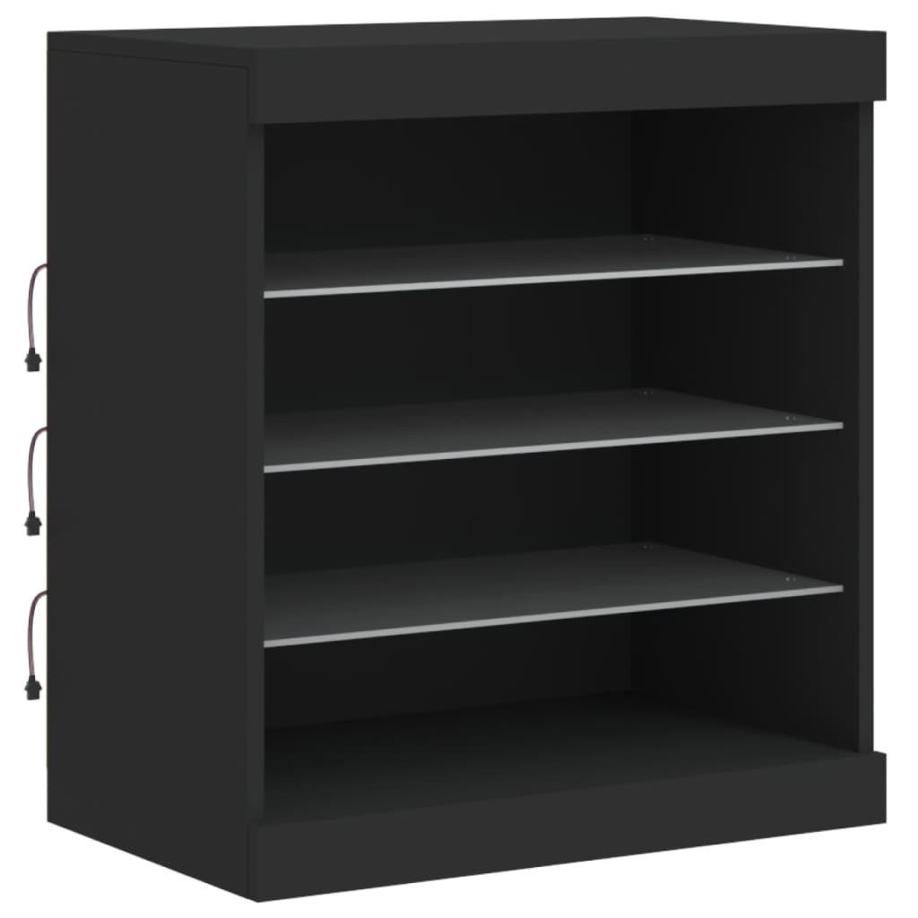 vidaXL Sideboard Sideboard mit LED-Leuchten Schwarz günstig online kaufen