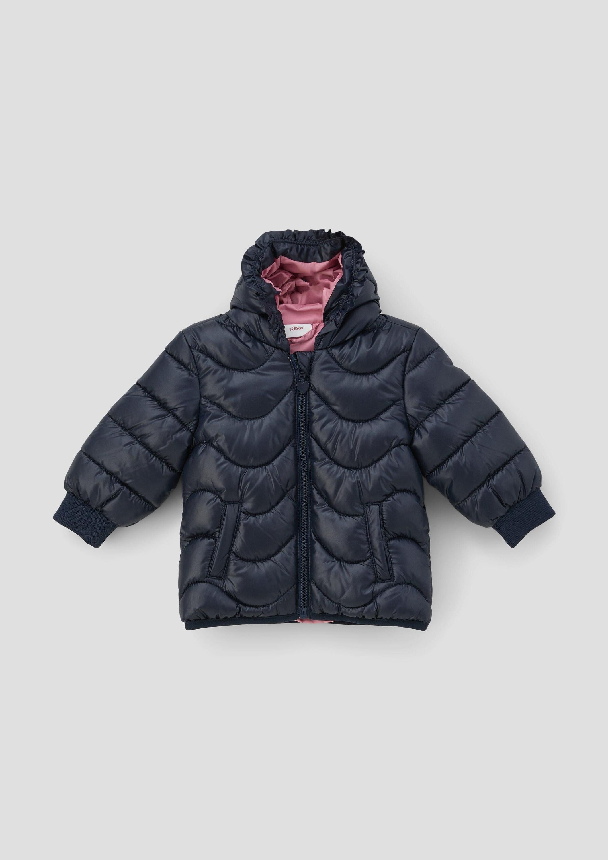 s.Oliver Winterjacke Outdoor-Jacke Steppjacke mit gerüschter Kapuze