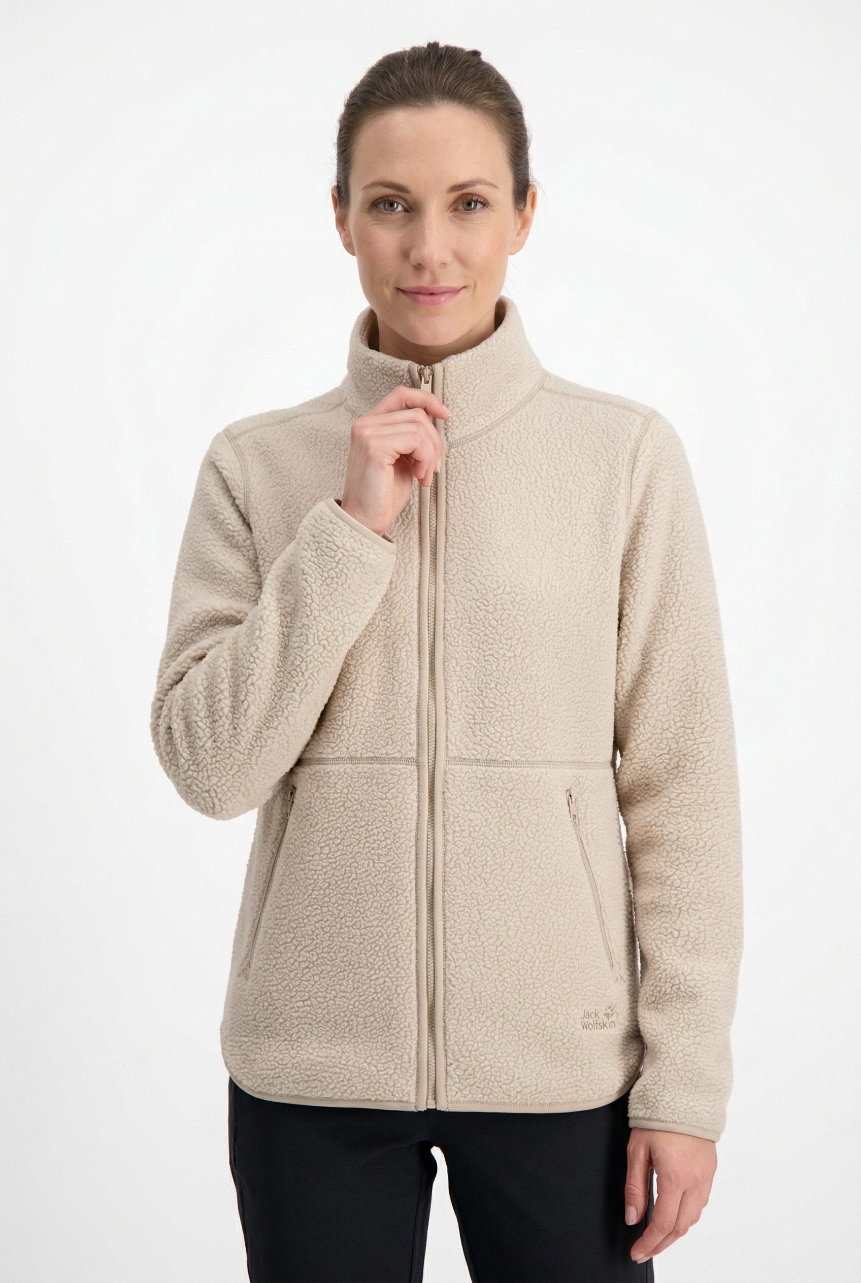 Jack Wolfskin Fleecejacke LITE CURL FZ W atmungsaktives Material, elastische Kanten, Reißverschlusstaschen