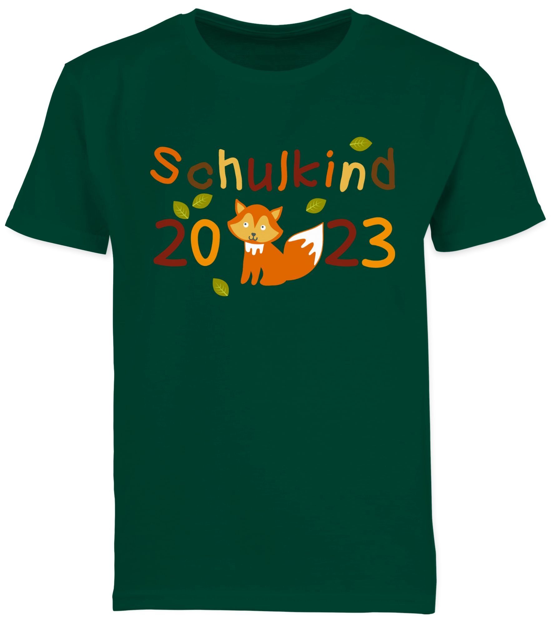 Tannengrün Junge Fuchs Einschulung Schulkind T-Shirt Schulanfang Shirtracer Geschenke 2023 3